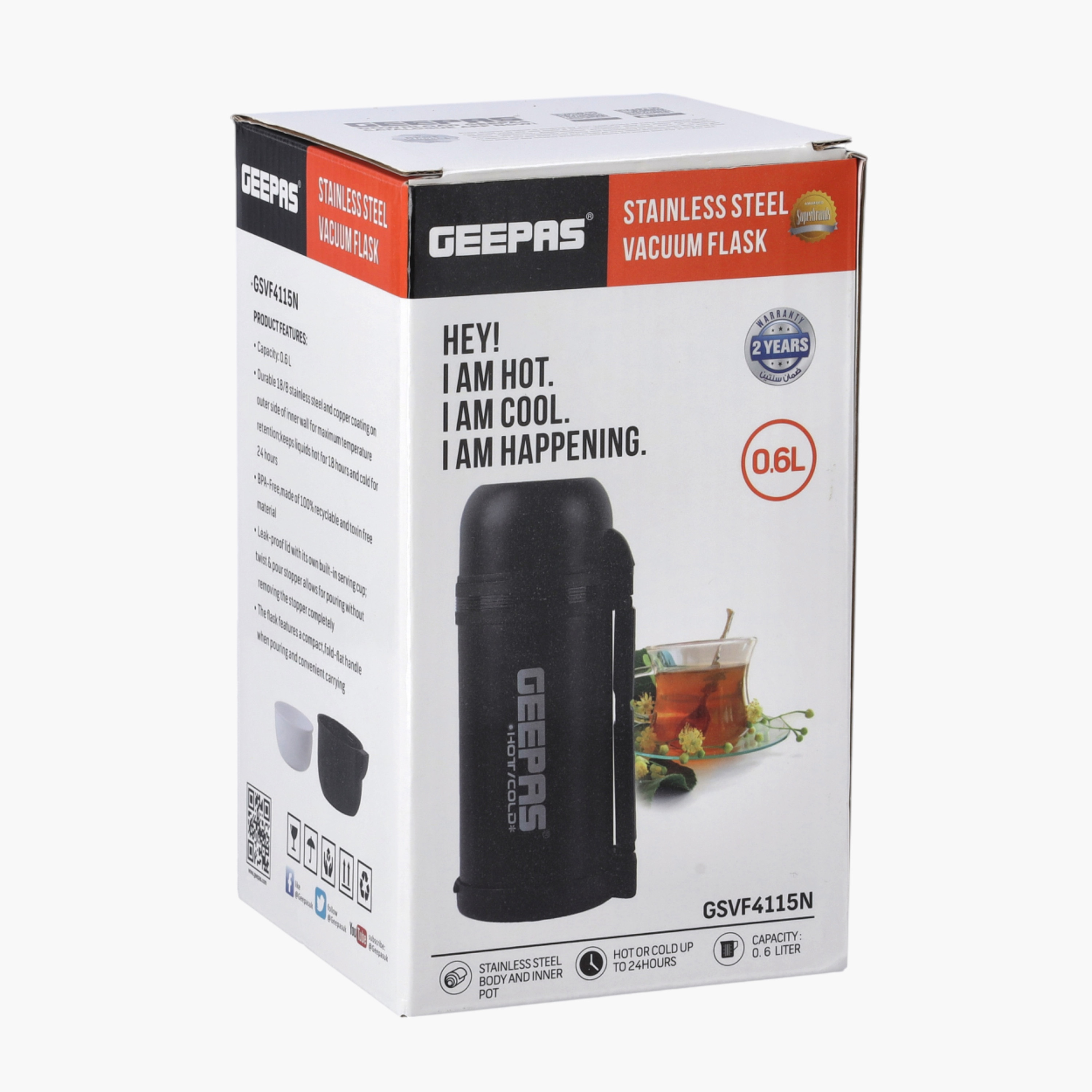 GEEPAS Stainless Steel Vacuum Flask - 600 ml-household-dining-teaandcoffee-vacuumflaskscoffeeandteapots-image-5