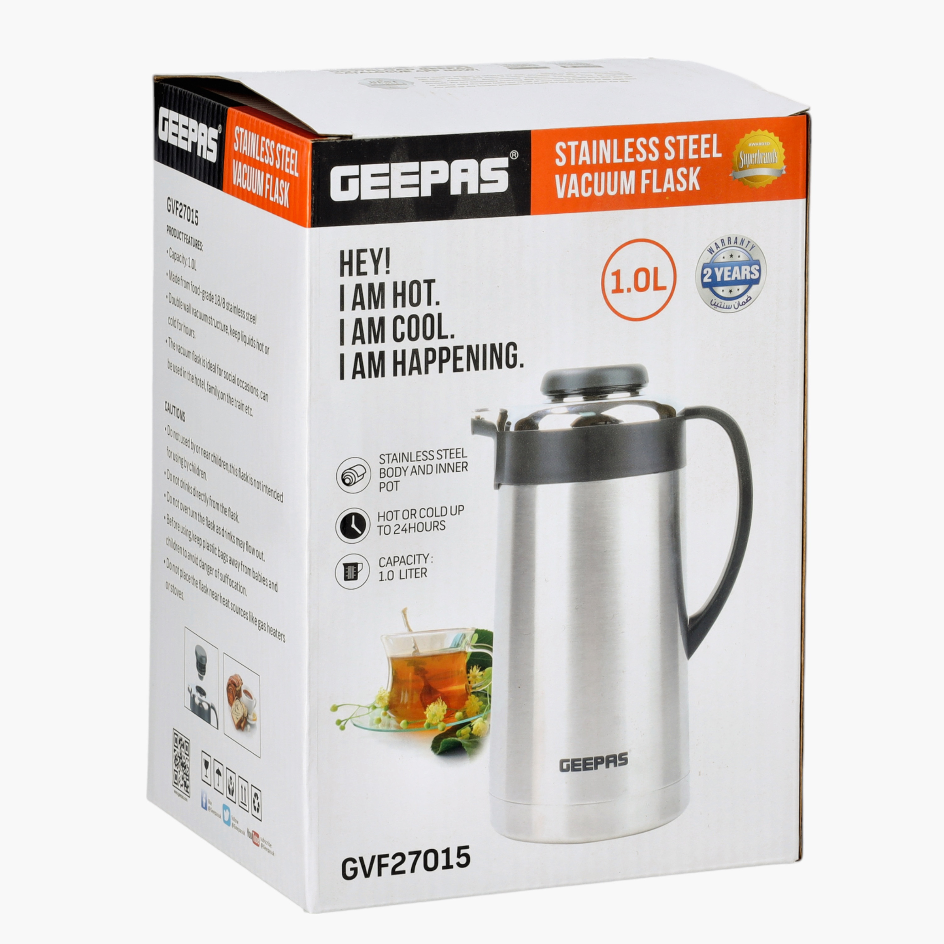 GEEPAS Stainless Steel Vacuum Flask - 1 L-household-dining-teaandcoffee-vacuumflaskscoffeeandteapots-image-5