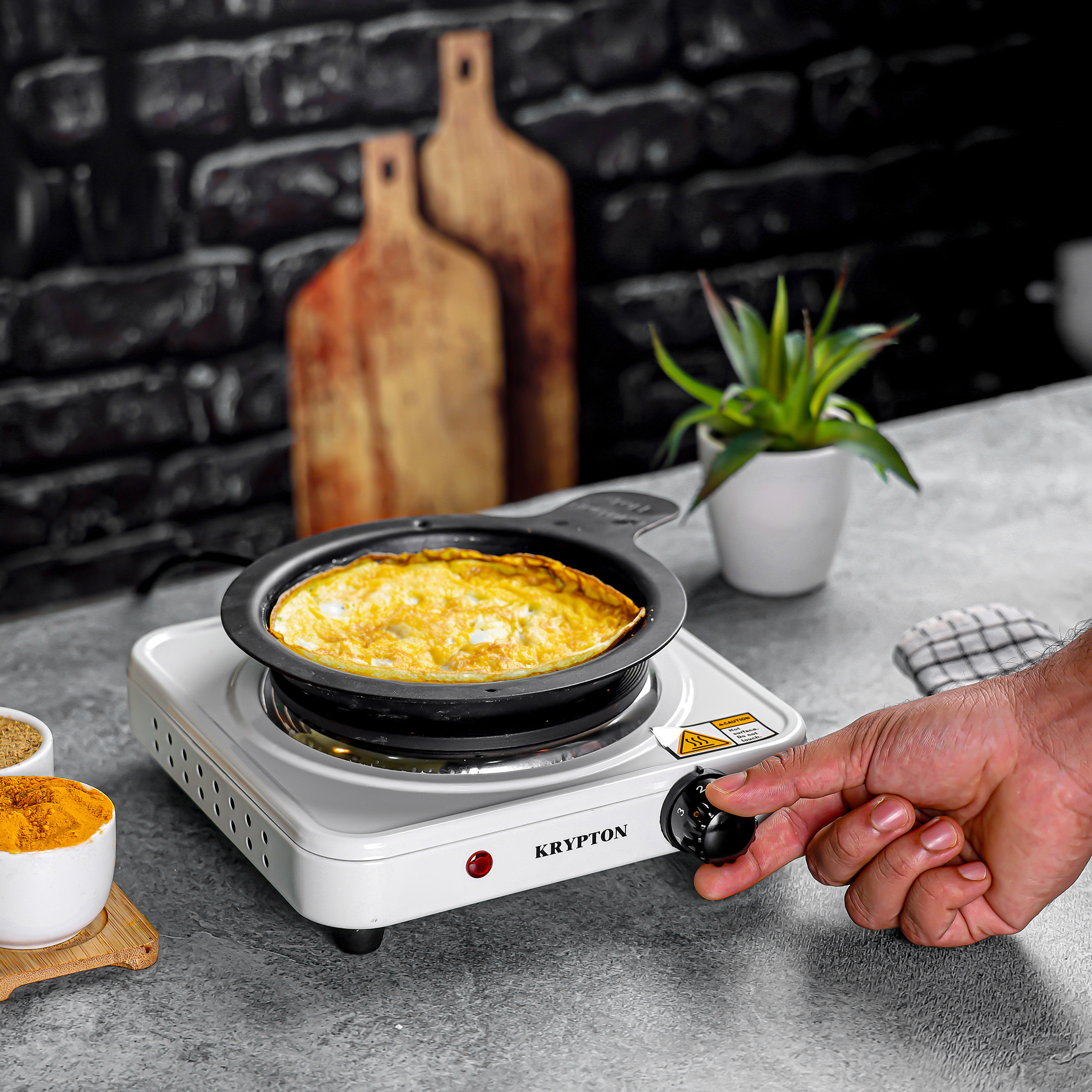 موقد كهربائي فردي 1000 واط مع تحكم في درجة الحرارة من كريبتون-household-appliances-kitchenappliances-electriccookers-image-2