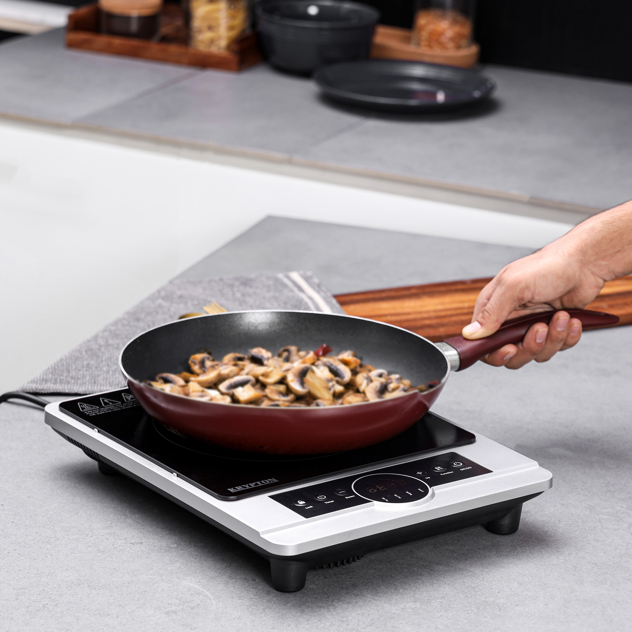 موقد رقمي بالأشعة تحت الحمراء مع مؤقت قابل للتعديل من كريبتون-household-appliances-kitchenappliances-electriccookers-image-2