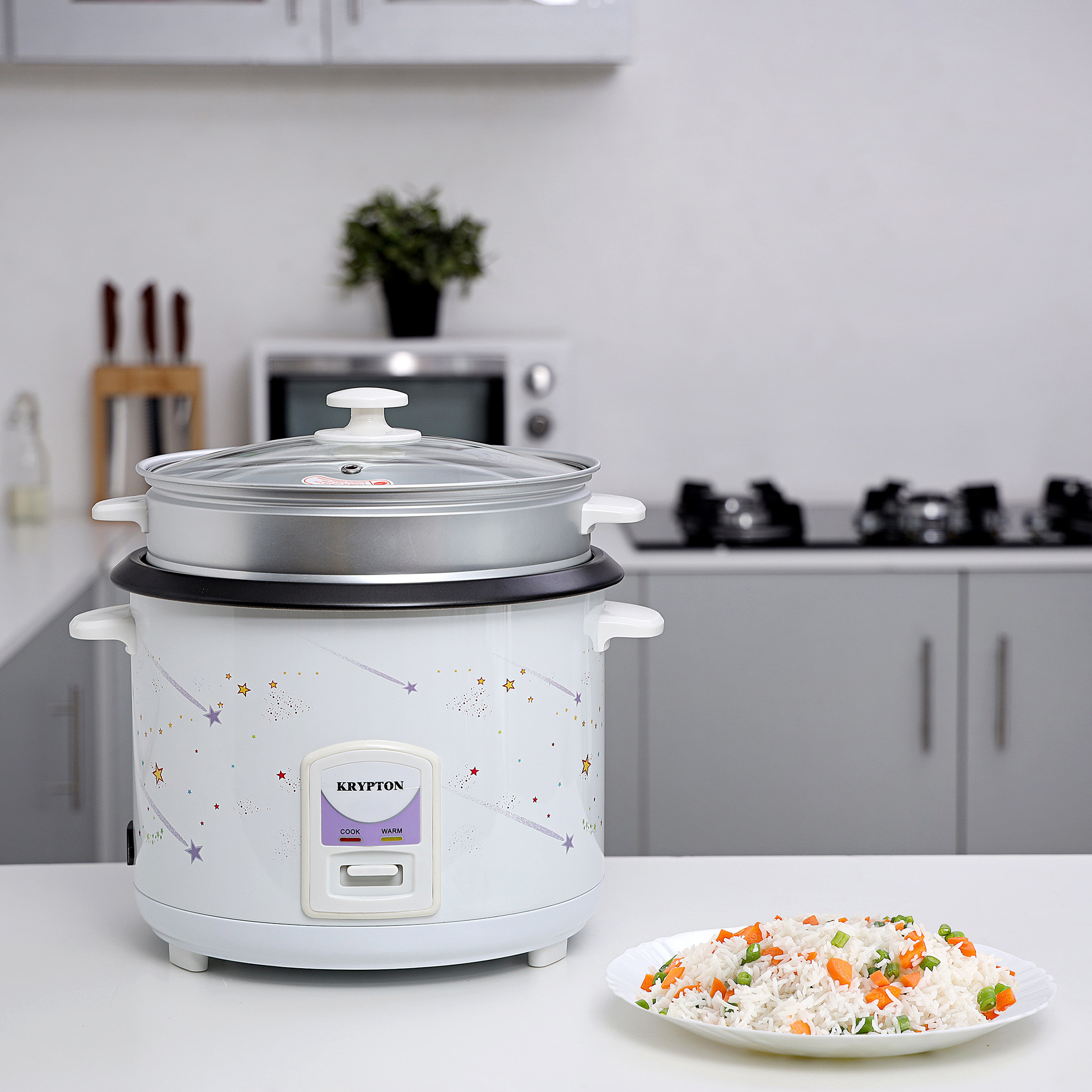 جهاز طهي أرز كهربائي مع وعاء داخلي من كريبتون - 2.8 لتر-household-appliances-kitchenappliances-electriccookers-image-2