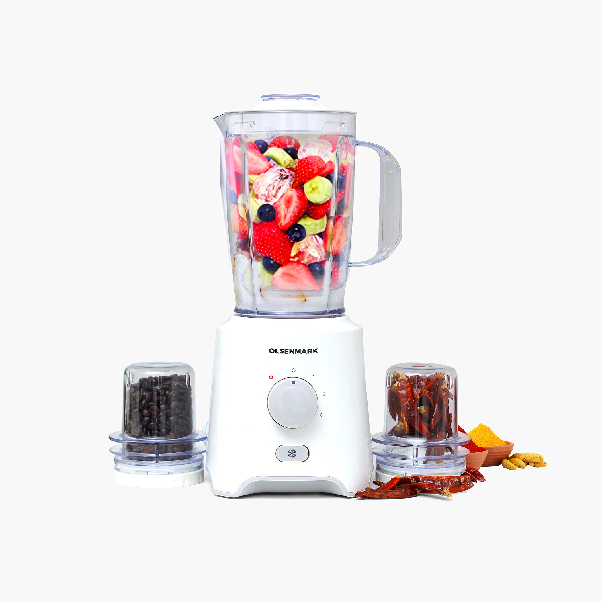 Olsenmark 3-in-1 Blender with Grinder Attachments - 1.6 L-household-appliances-kitchenappliances-blendersmixersandgrinders-image-1