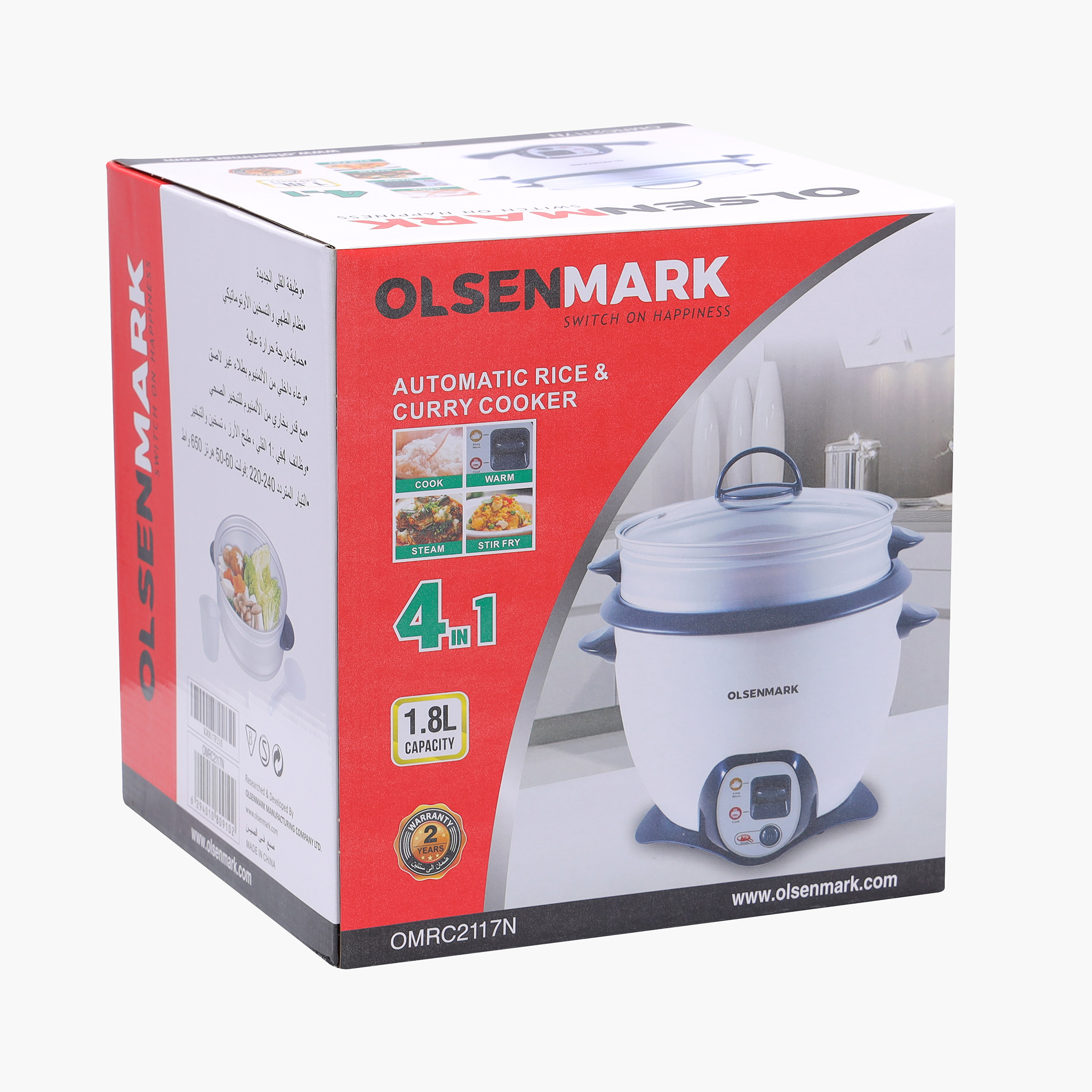 Olsenmark 4-in-1 Automatic Rice and Curry Cooker - 1.8 L-household-appliances-kitchenappliances-electriccookers-image-2
