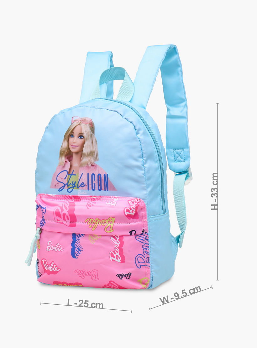 شنطة ظهر مدرسية بأحزمة كتف قابلة للتعديل وطبعات باربي - 33x25x10 سم-school-bagsandbackpacks-backpacks-image-2