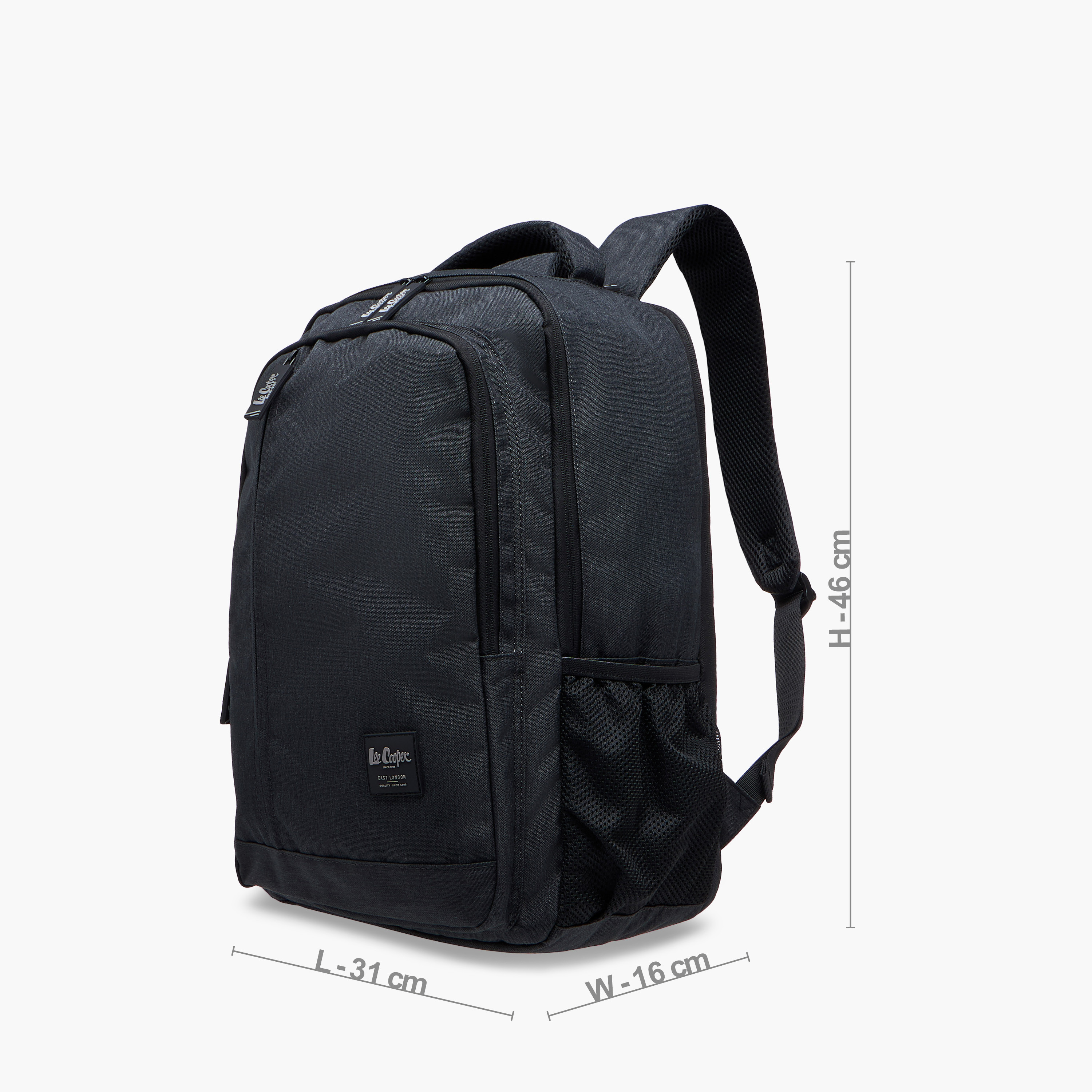 شنطة ظهر بارزة الملمس بأحزمة قابلة للتعديل وسحاب إغلاق من لي كوبر - 31x46x16 سم-school-bagsandbackpacks-backpacks-image-2