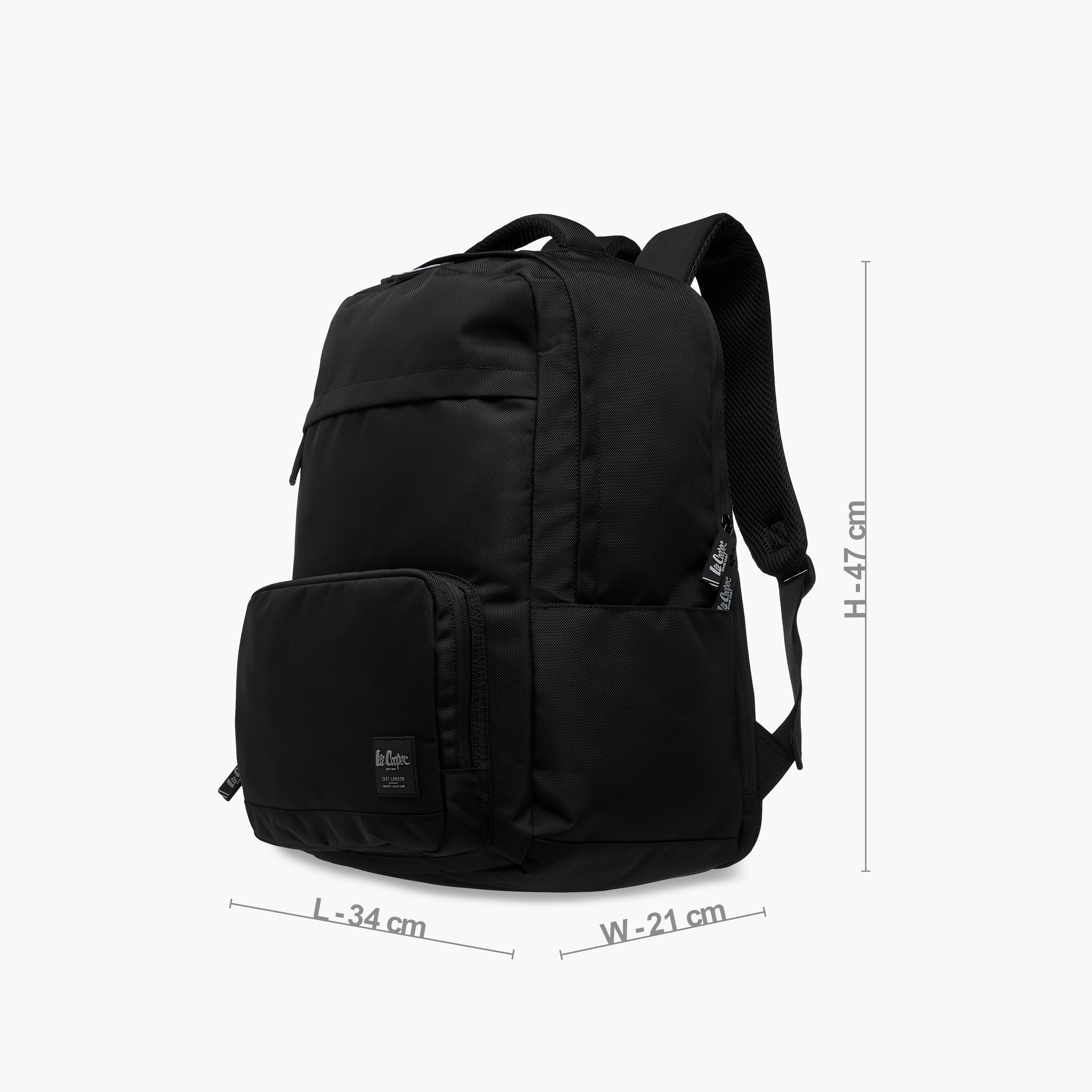 Lee Cooper Textured Backpack with Adjustable Straps and Zip Closure - 34x47x21 cm-school-bagsandbackpacks-backpacks-image-2