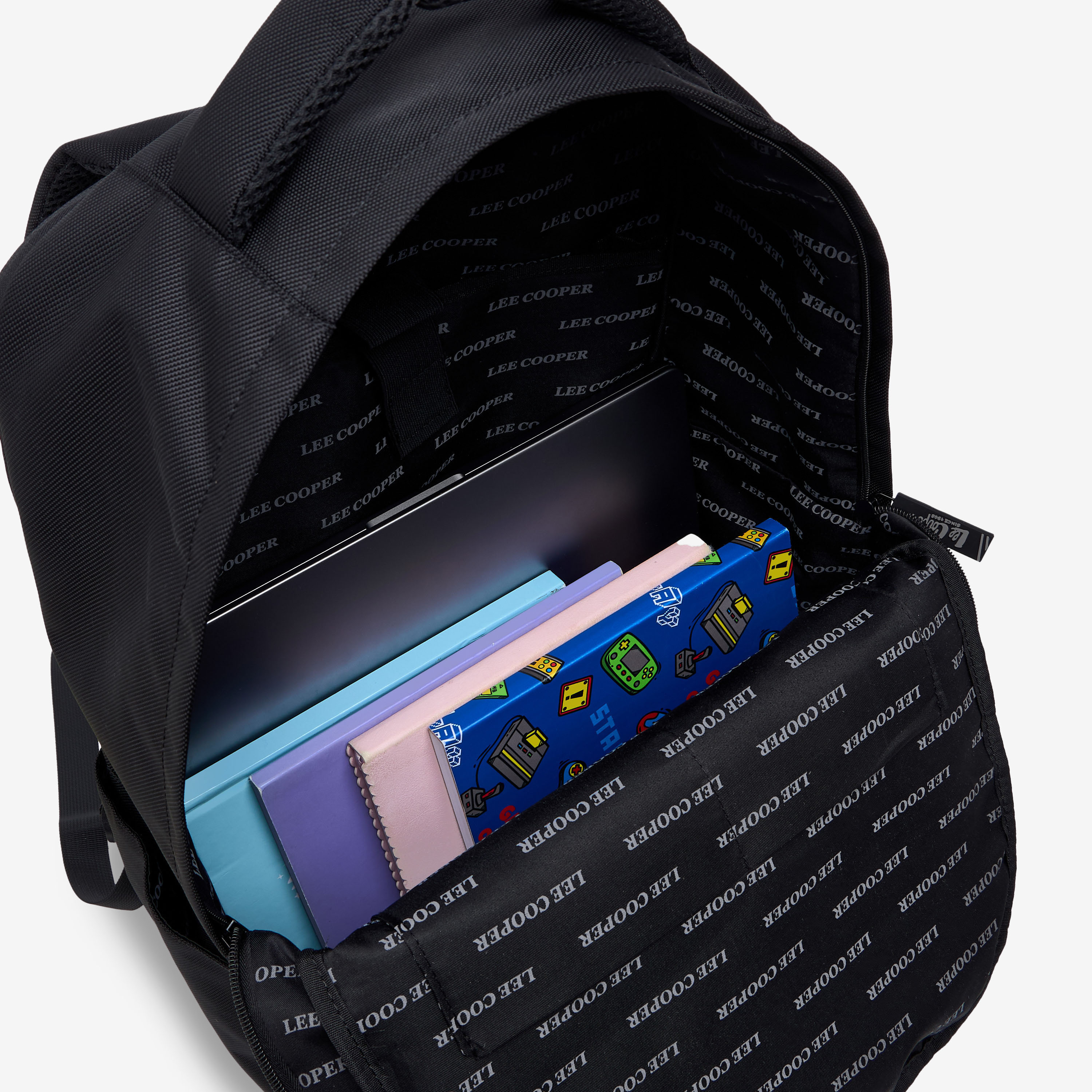 Lee Cooper Textured Backpack with Adjustable Straps and Zip Closure - 34x47x21 cm-school-bagsandbackpacks-backpacks-image-7