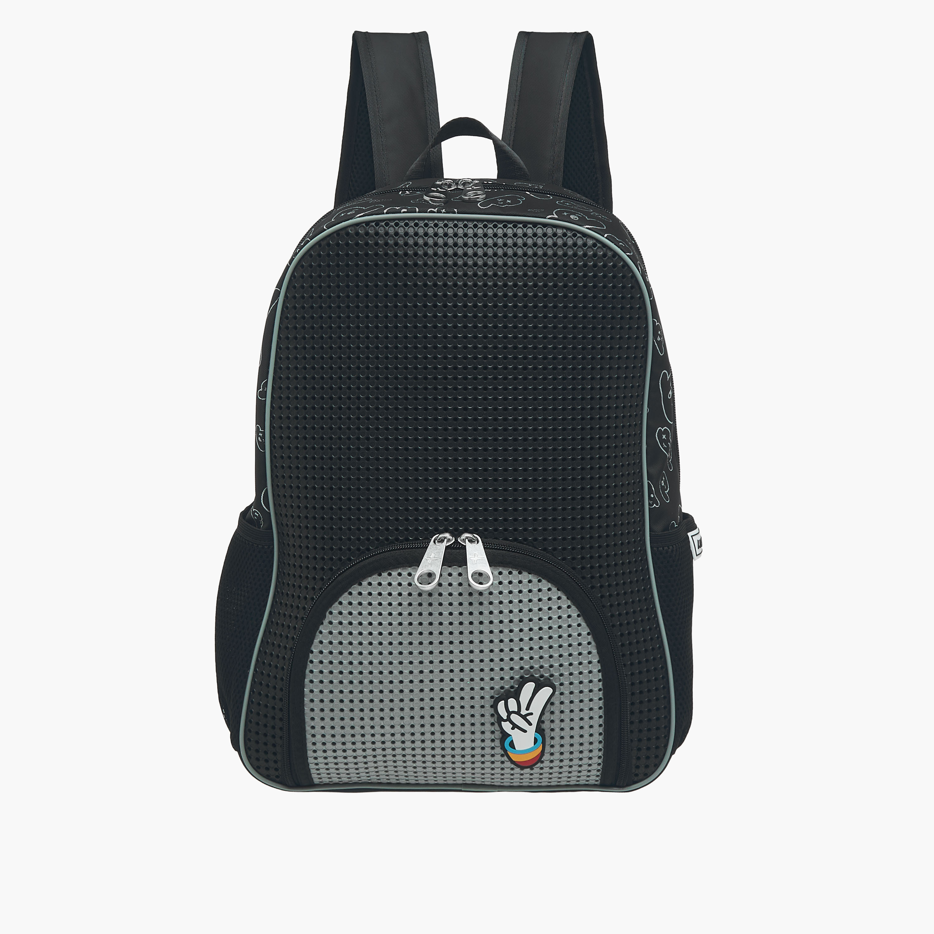 Light & Nine Textured Backpack with Adjustable Shoulder Straps and Zip Closure - 32x15x41 cms-school-bagsandbackpacks-backpacks-image-1