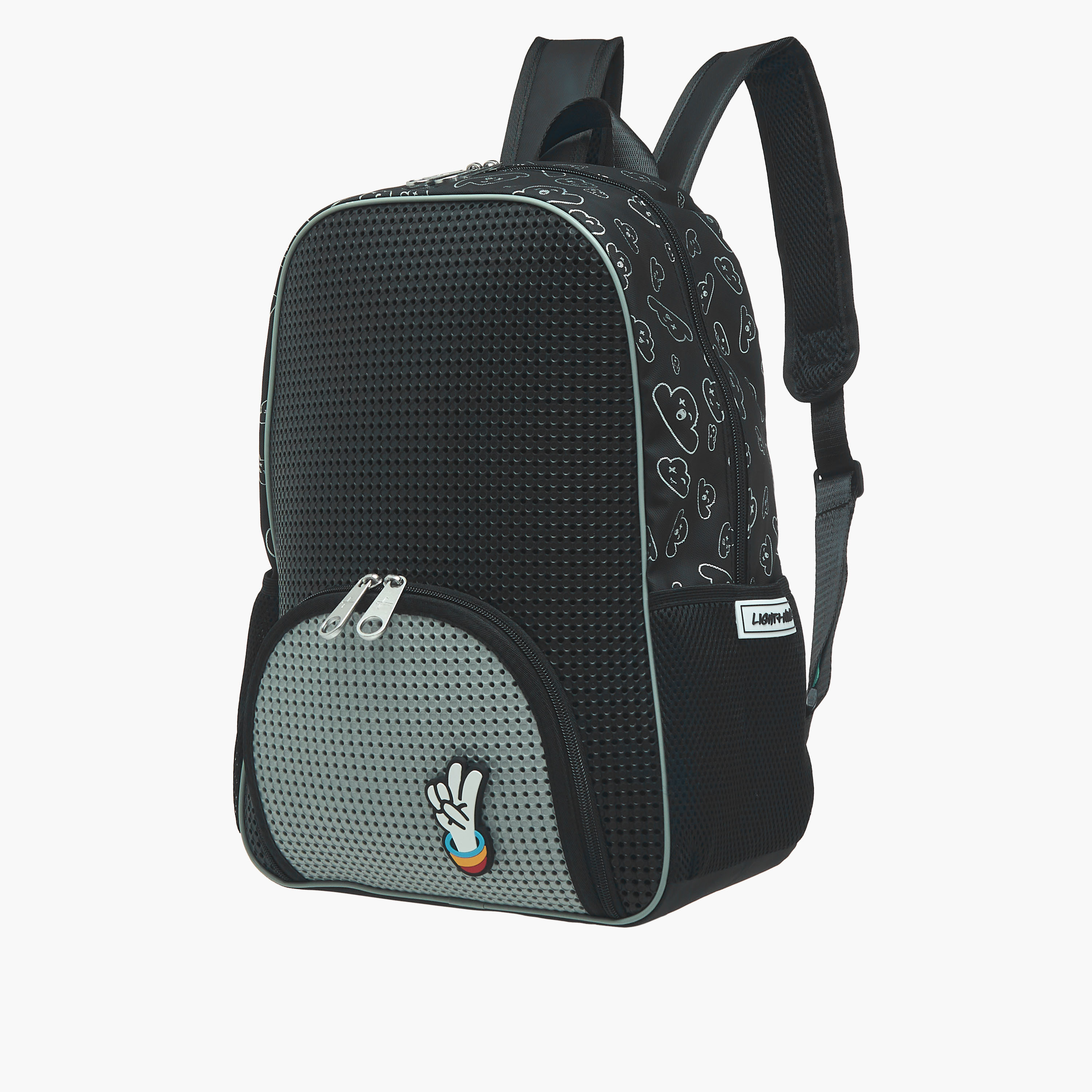 Light & Nine Textured Backpack with Adjustable Shoulder Straps and Zip Closure - 32x15x41 cms-school-bagsandbackpacks-backpacks-image-4