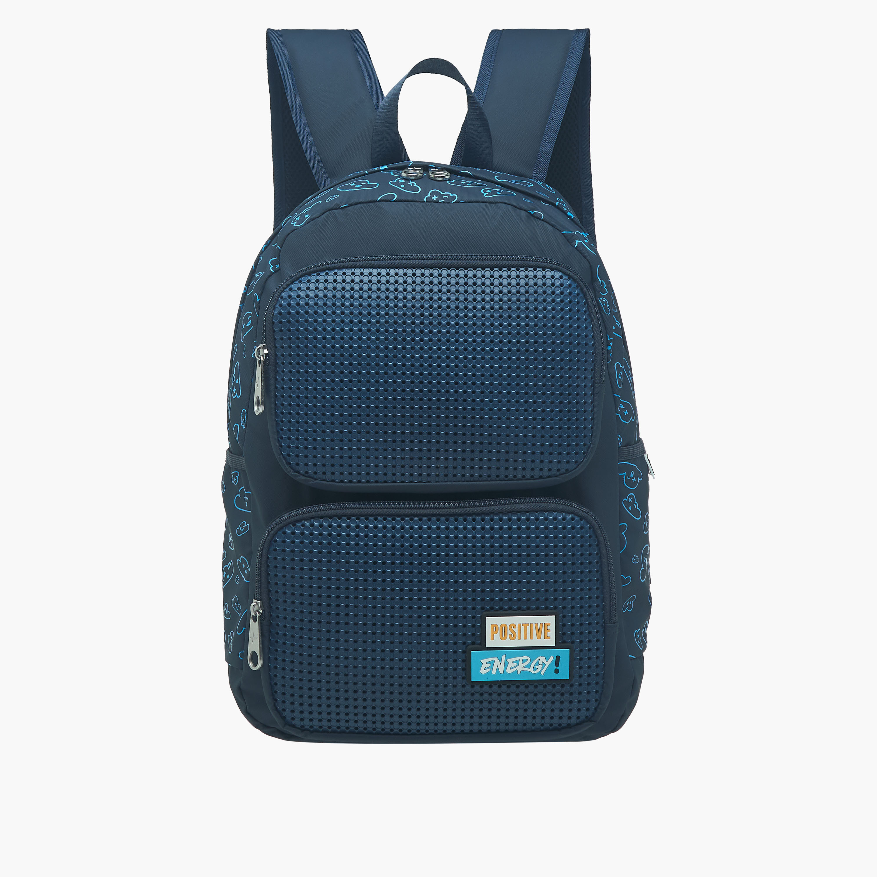 Light & Nine Textured Backpack with Adjustable Shoulder Straps and Zip Closure - 44x31x14 cms-promo_LS20_OMN-image-1