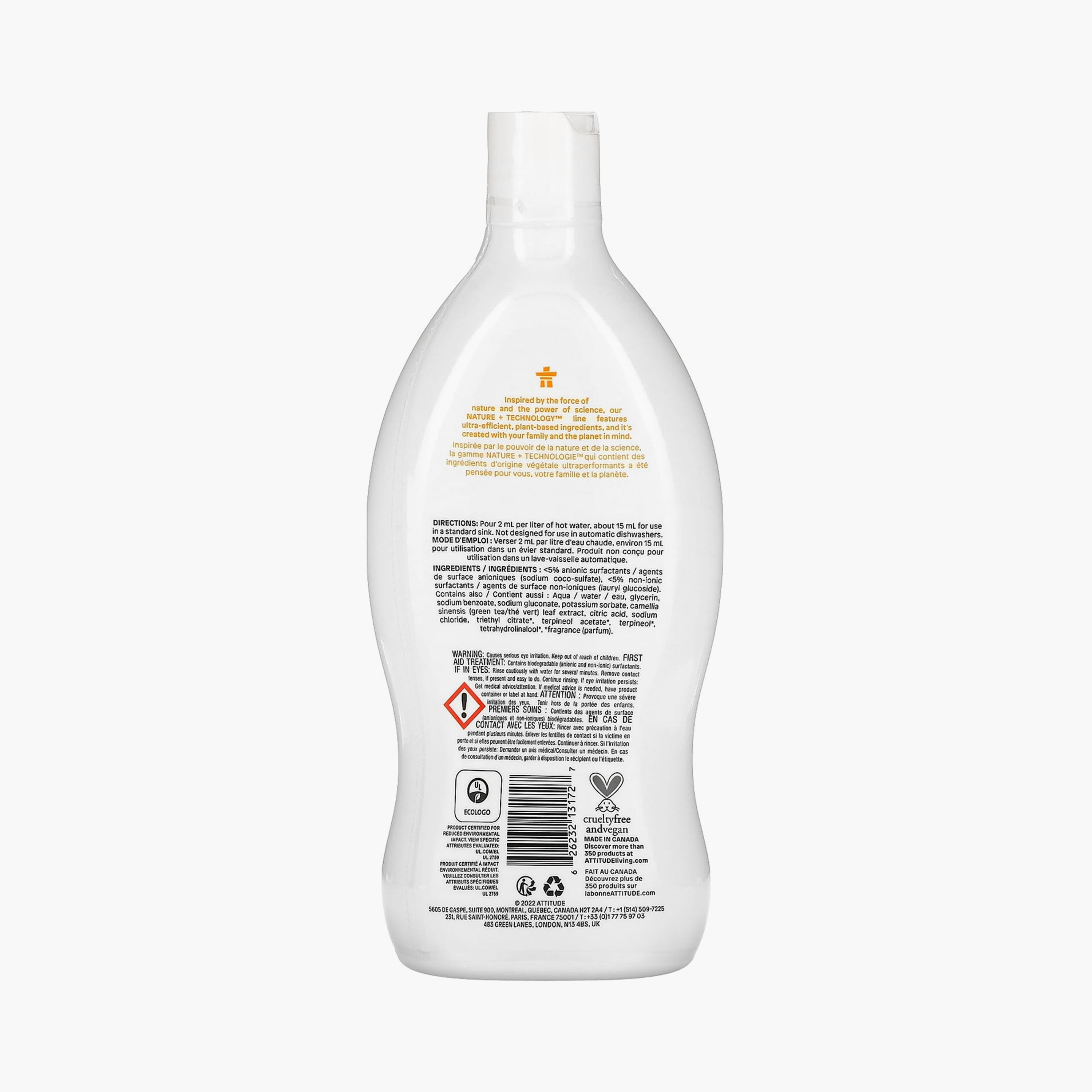 Attitude EWG Verified Dishwashing Liquid - Citrus Zest - 700 ml-baby-feeding-cleaningliquids-image-2