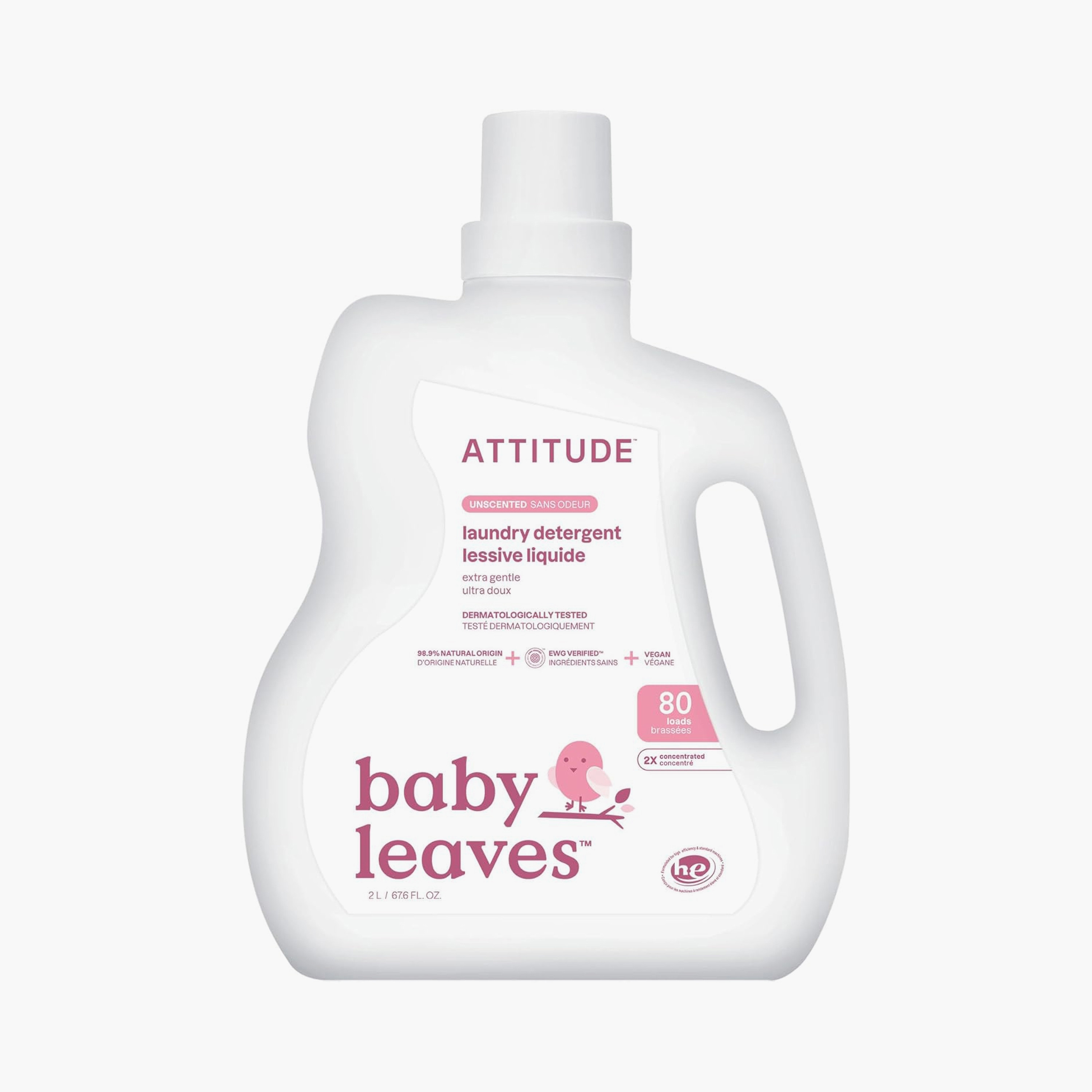 Attitude EWG Verified Baby Laundry Detergent - Unscented - 80 Loads - 2 Litre-baby-feeding-cleaningliquids-image-1
