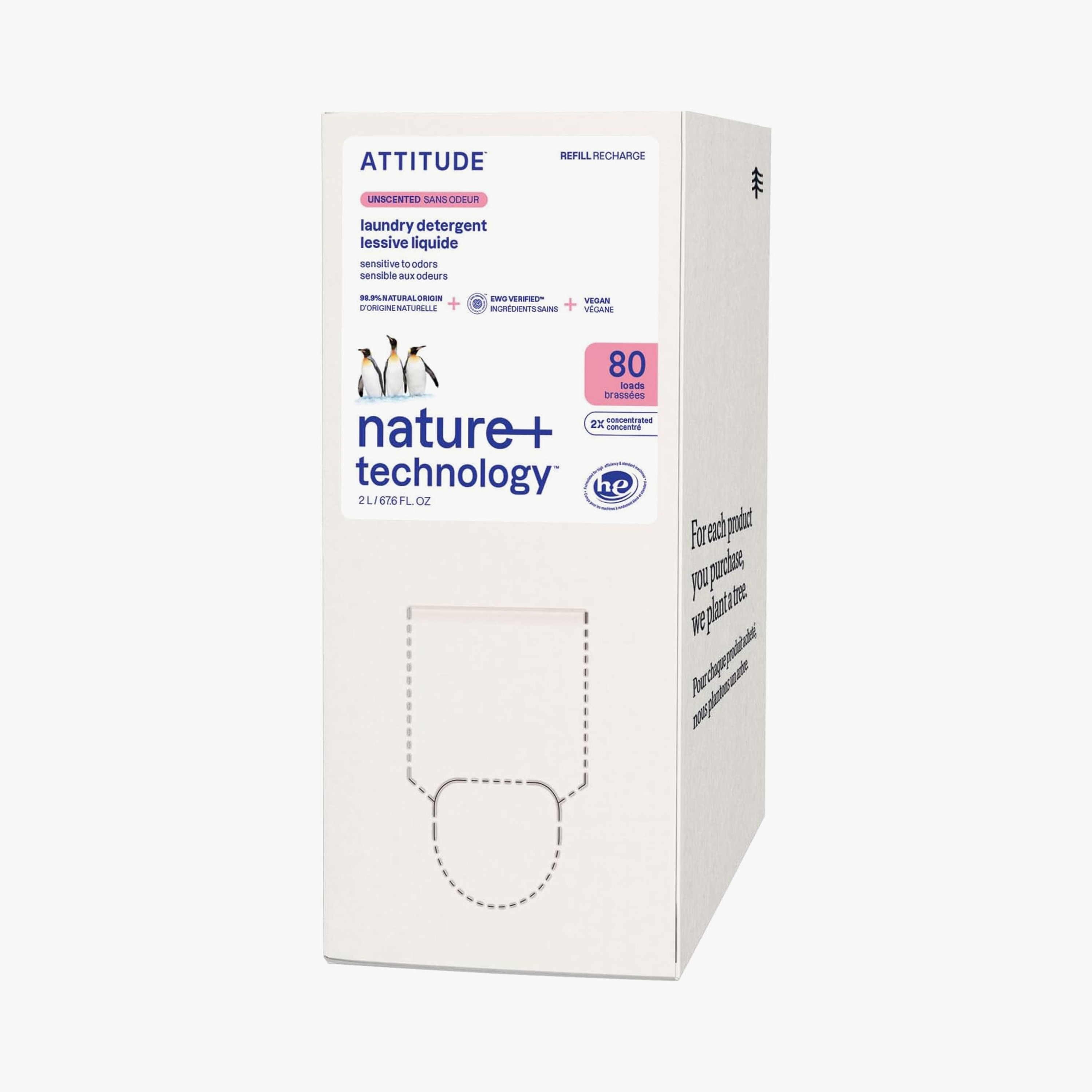 Attitude Baby Laundry Detergent Liquid Refill Pack - Unscented - 80 Loads - 2 Litre-baby-feeding-cleaningliquids-image-1