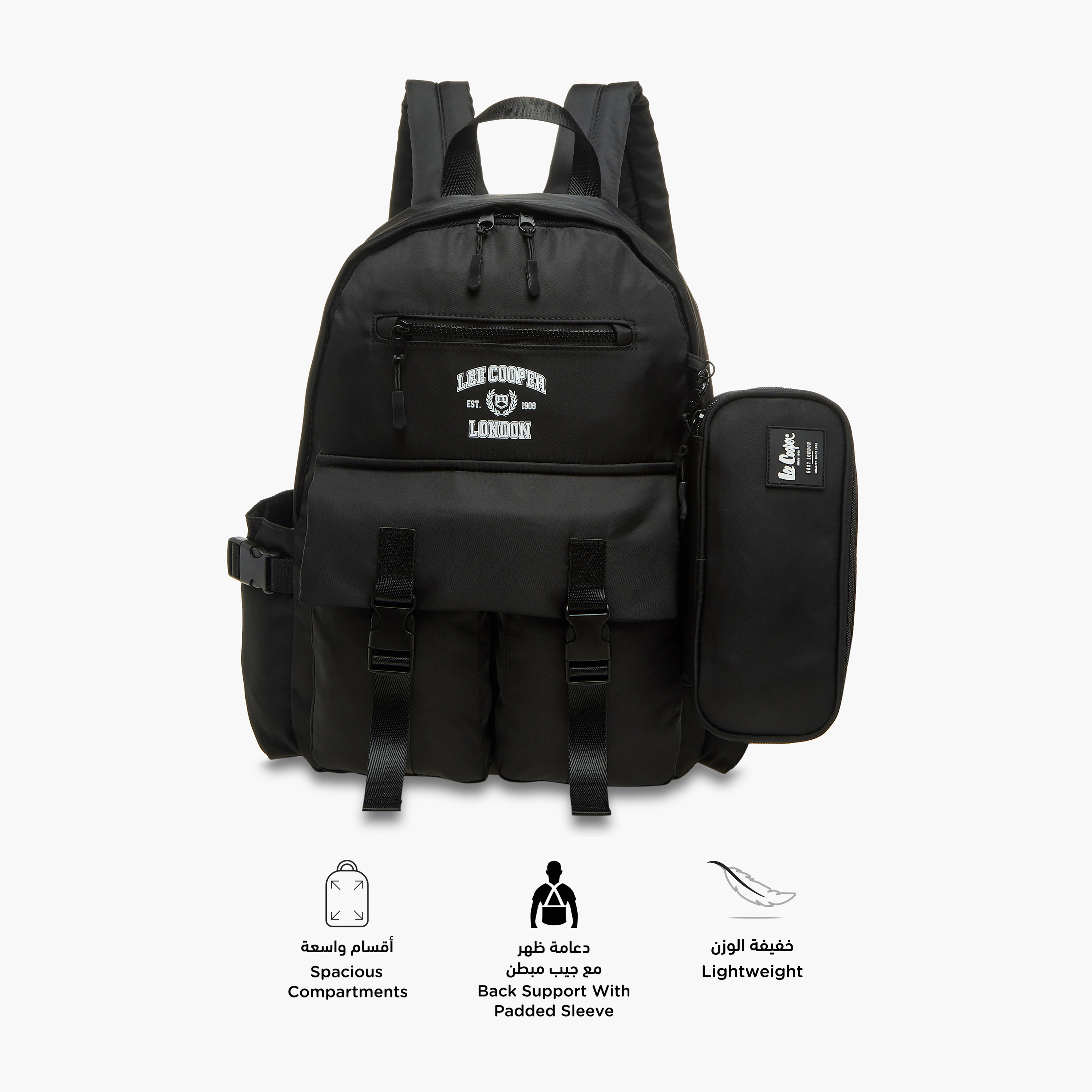 طقم شنطة ظهر مدرسية ومقلمة بطبعات شعار من لي كوبر-school-bagsandbackpacks-backpacks-image-6