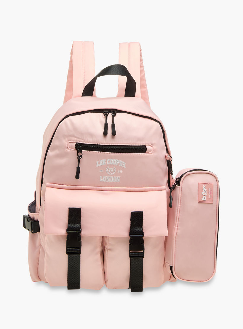 طقم شنطة ظهر مدرسية ومقلمة بطبعات شعار من لي كوبر-school-bagsandbackpacks-backpacks-image-1