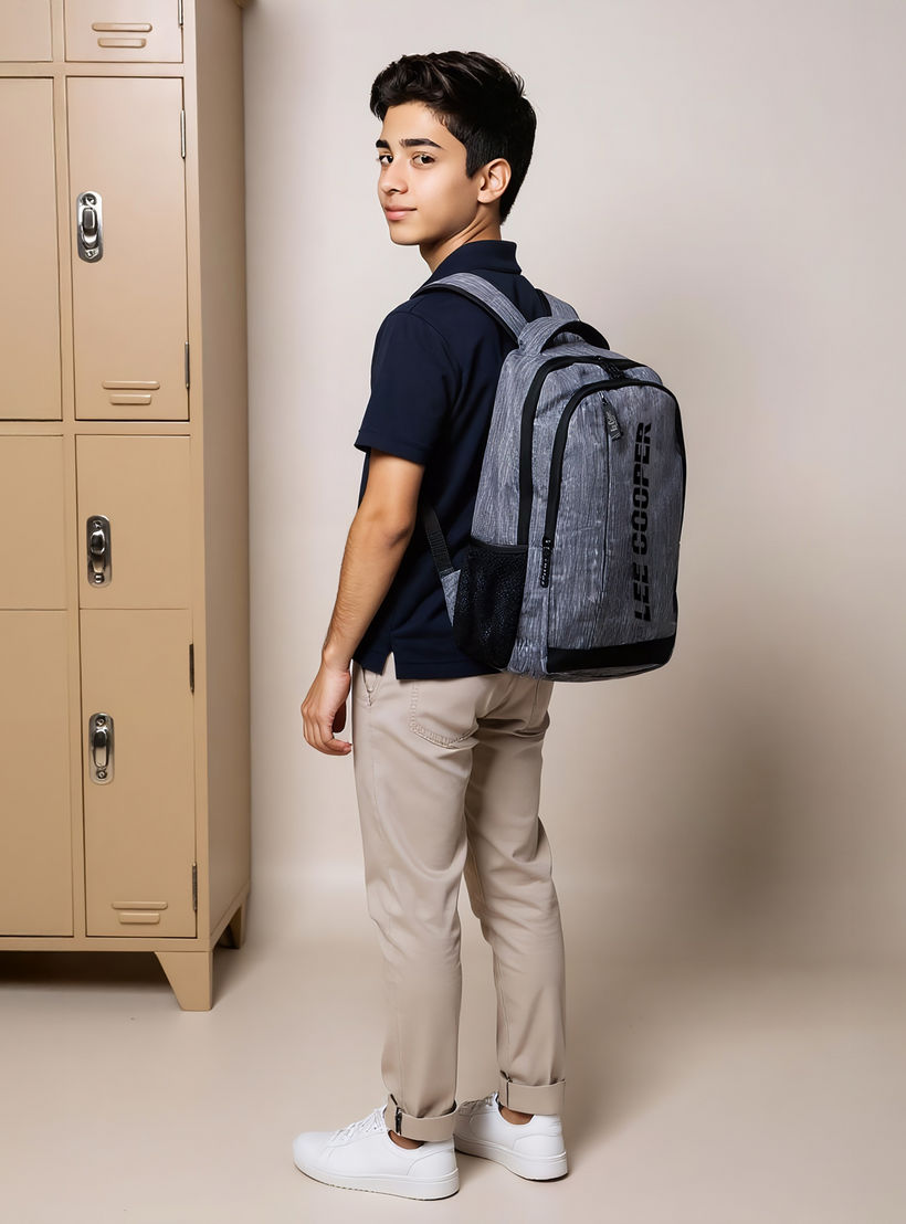 شنطة ظهر مدرسية بأحزمة كتف قابلة للتعديل وطبعات الشعار من لي كوبر - 16×46×31 سم-boys-accessories-bagsandbackpacks-image-2