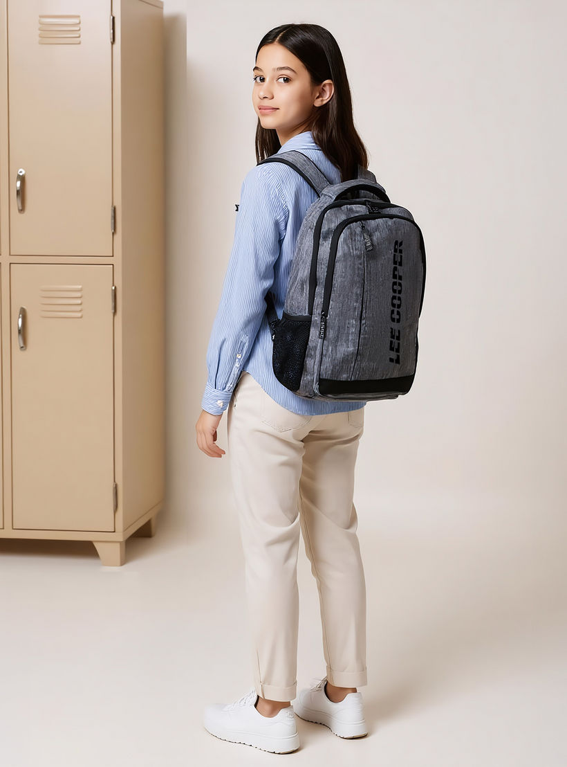 شنطة ظهر مدرسية بأحزمة كتف قابلة للتعديل وطبعات الشعار من لي كوبر - 16×46×31 سم-boys-accessories-bagsandbackpacks-image-3