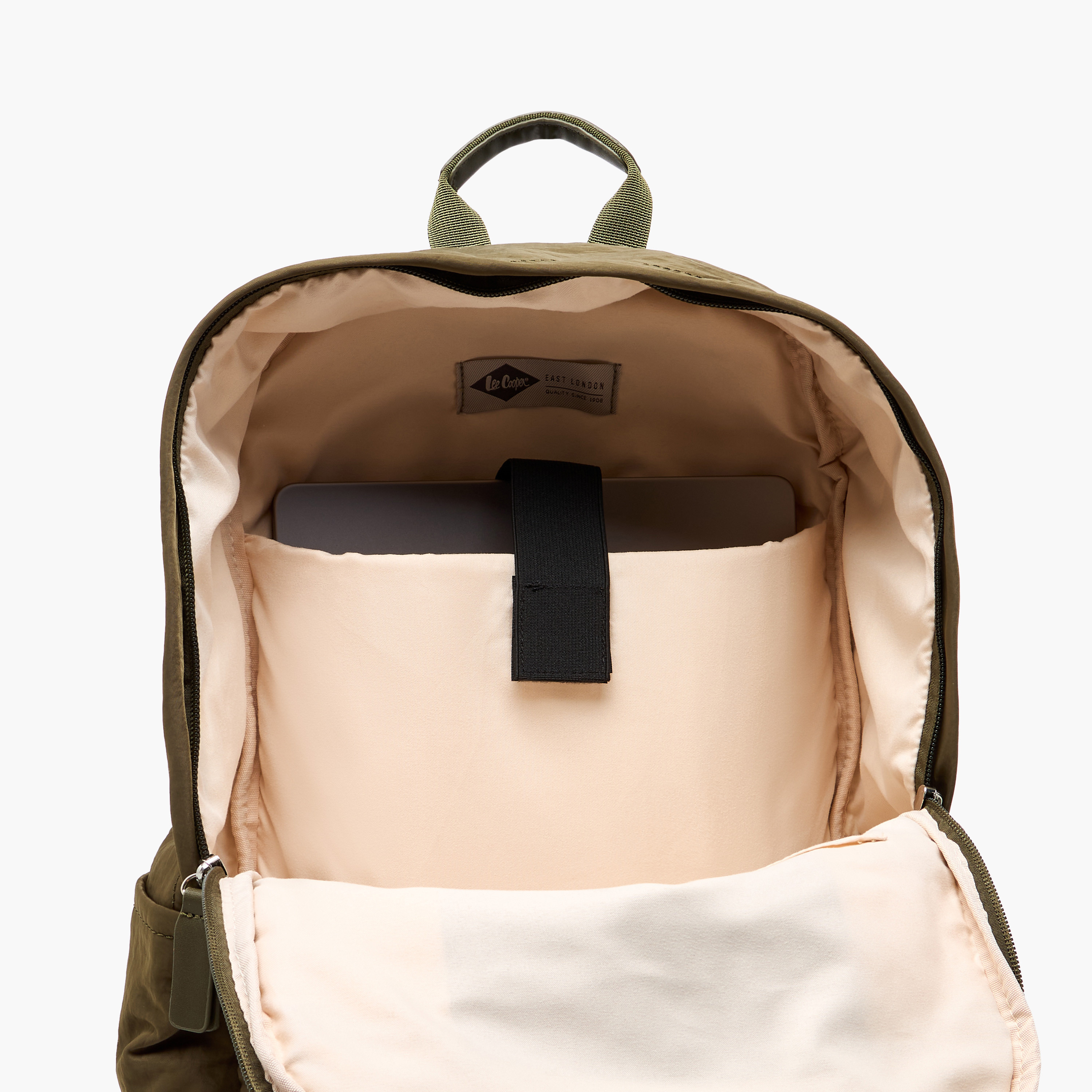 Lee Cooper Logo Applique Backpack with Adjustable Strap - 32x13x45 cm-women-bagsandwallets-backpacks-image-10