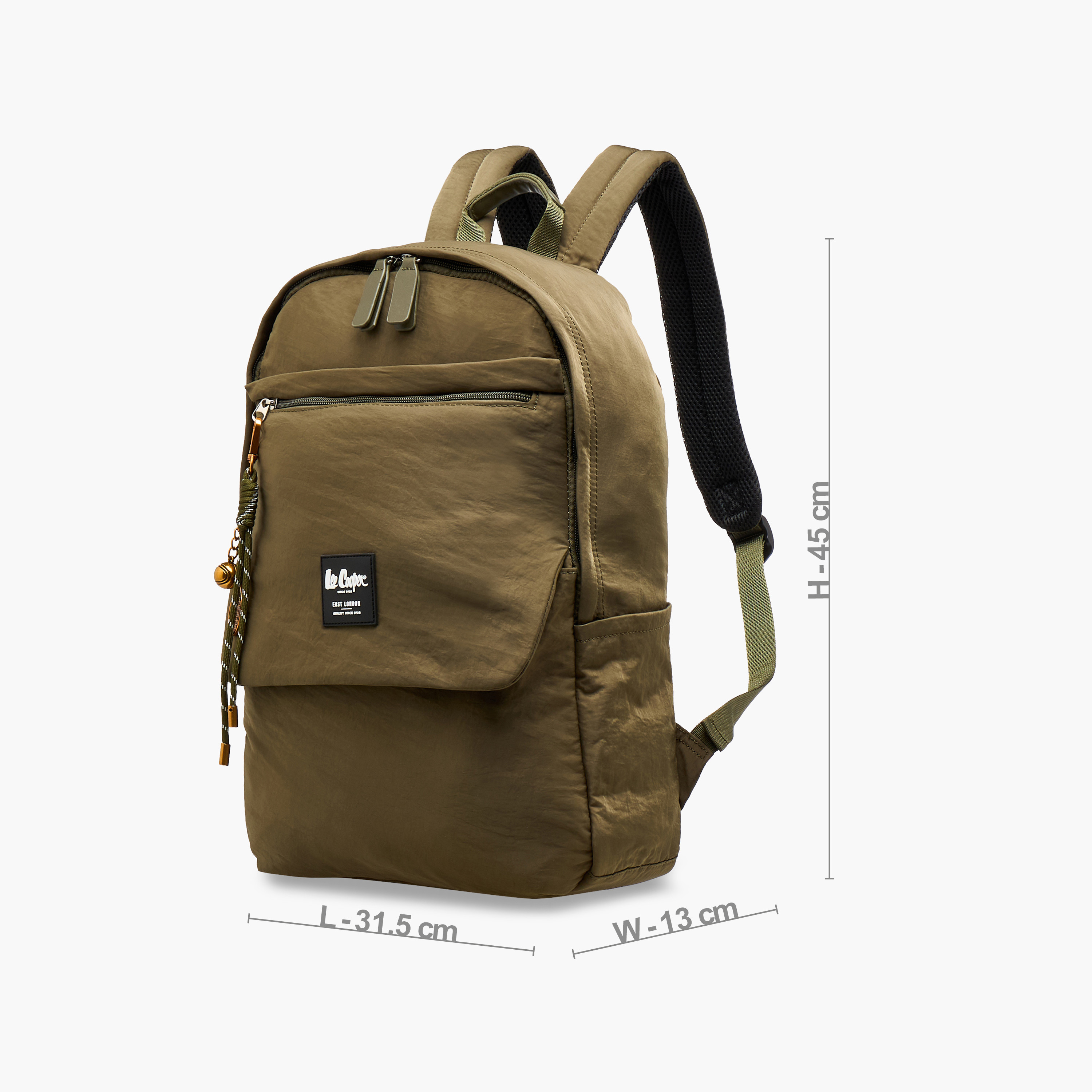 Lee Cooper Logo Applique Backpack with Adjustable Strap - 32x13x45 cm-women-bagsandwallets-backpacks-image-2