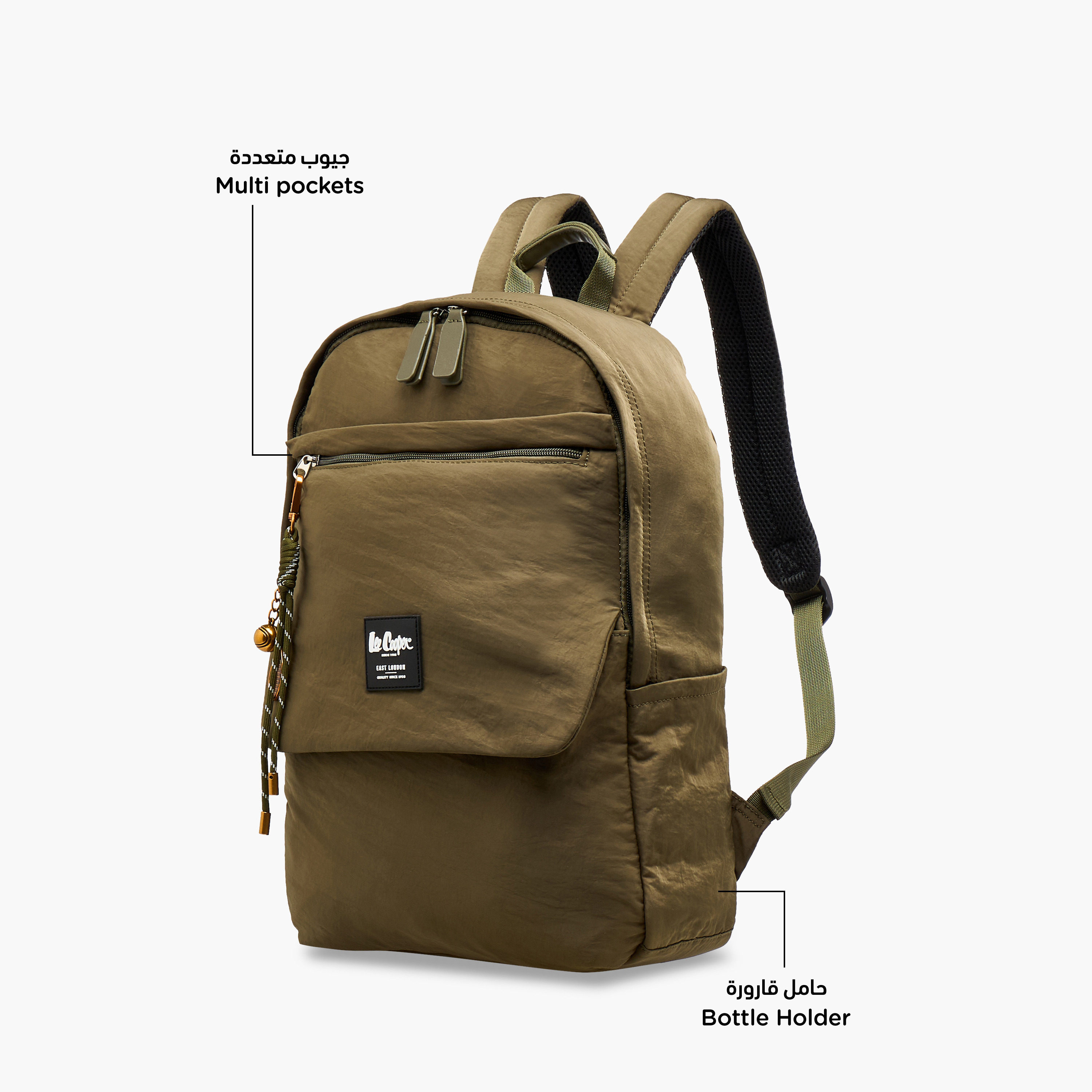 Lee Cooper Logo Applique Backpack with Adjustable Strap - 32x13x45 cm-women-bagsandwallets-backpacks-image-6