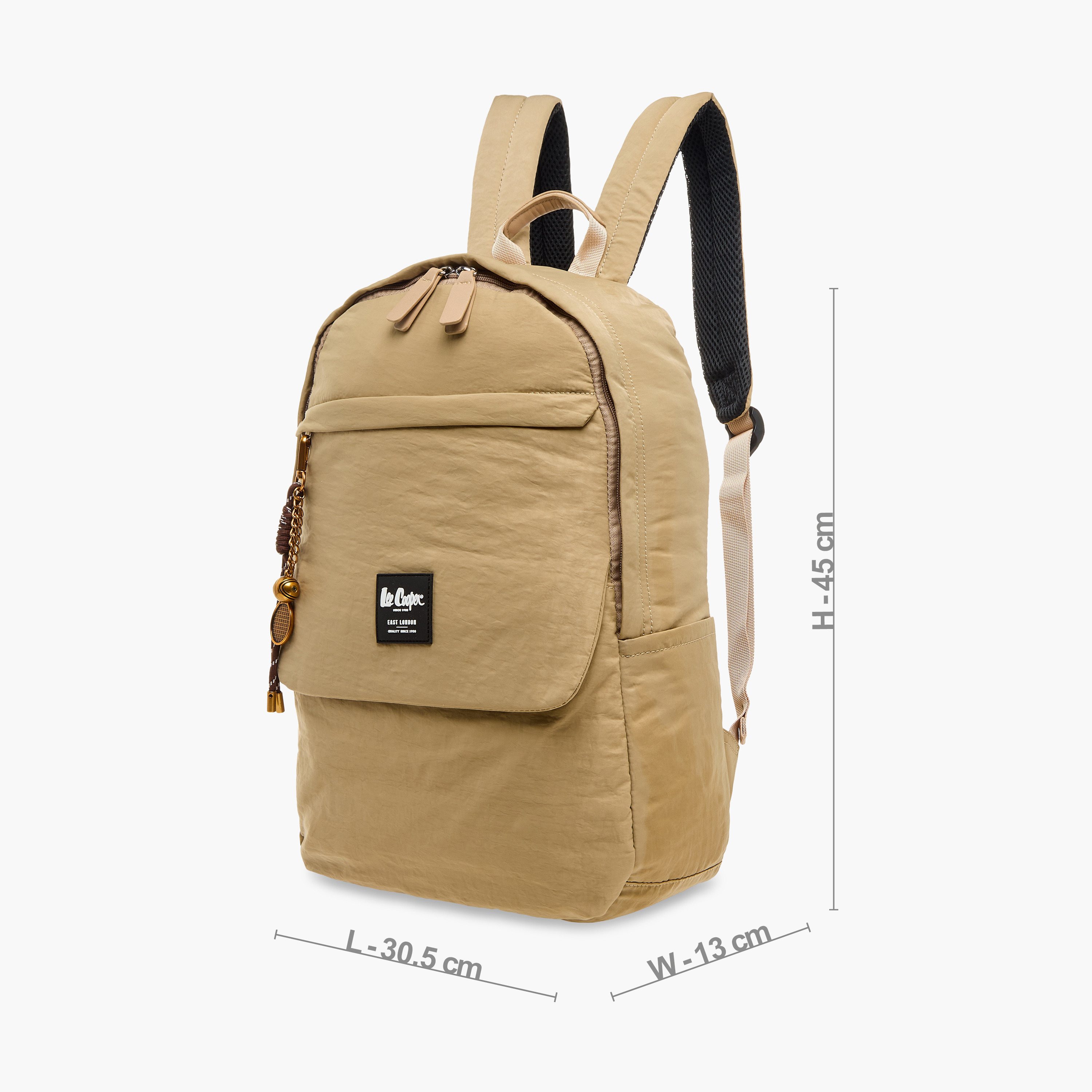 شنطة ظهر بحزام قابل للتعديل وزخارف الشعار من لي كوبر - 32x13x45 سم-women-bagsandwallets-backpacks-image-2