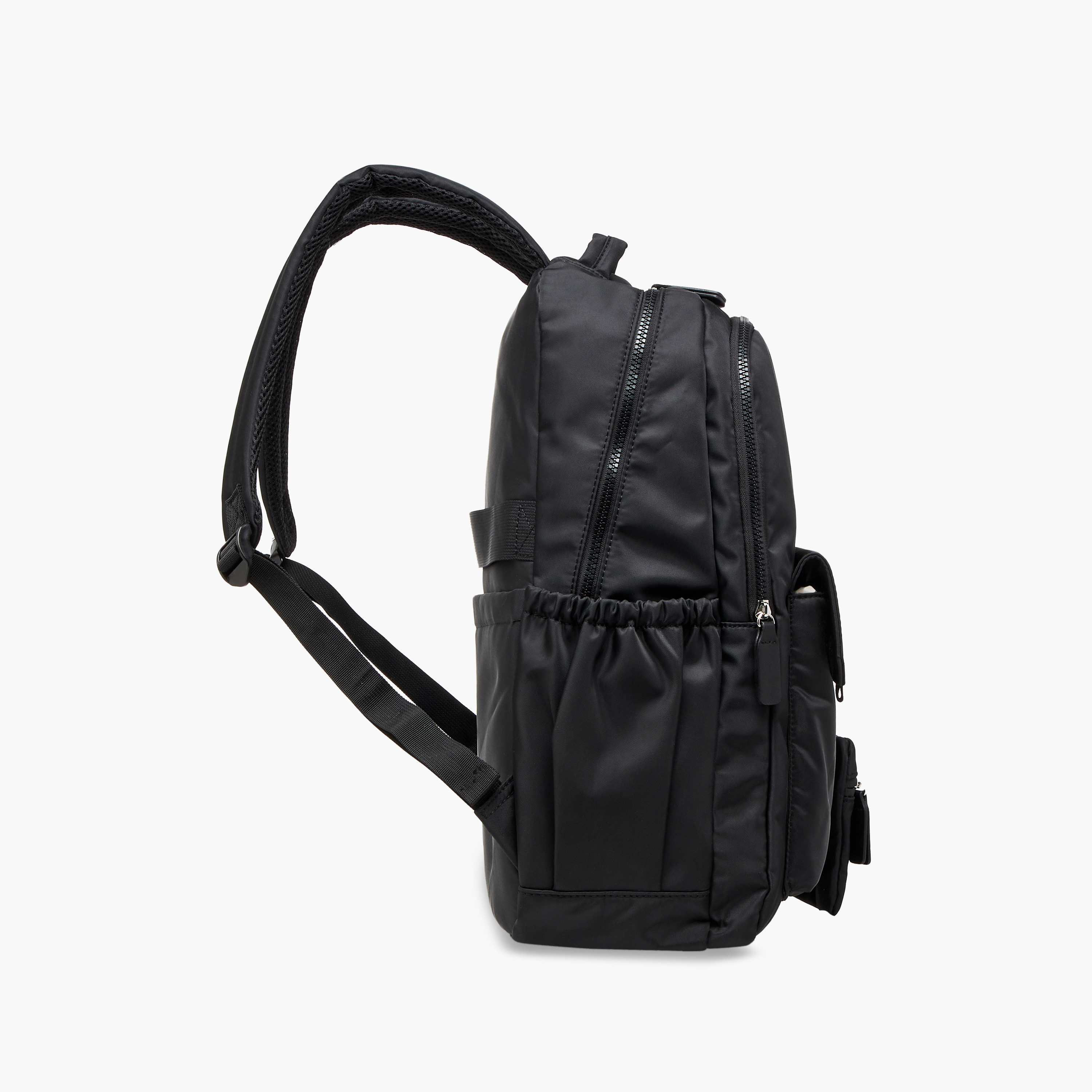 Lee Cooper Logo Print Backpack with Zip Closure and Attached Pouch - 45x14x30 cm-women-bagsandwallets-backpacks-image-3