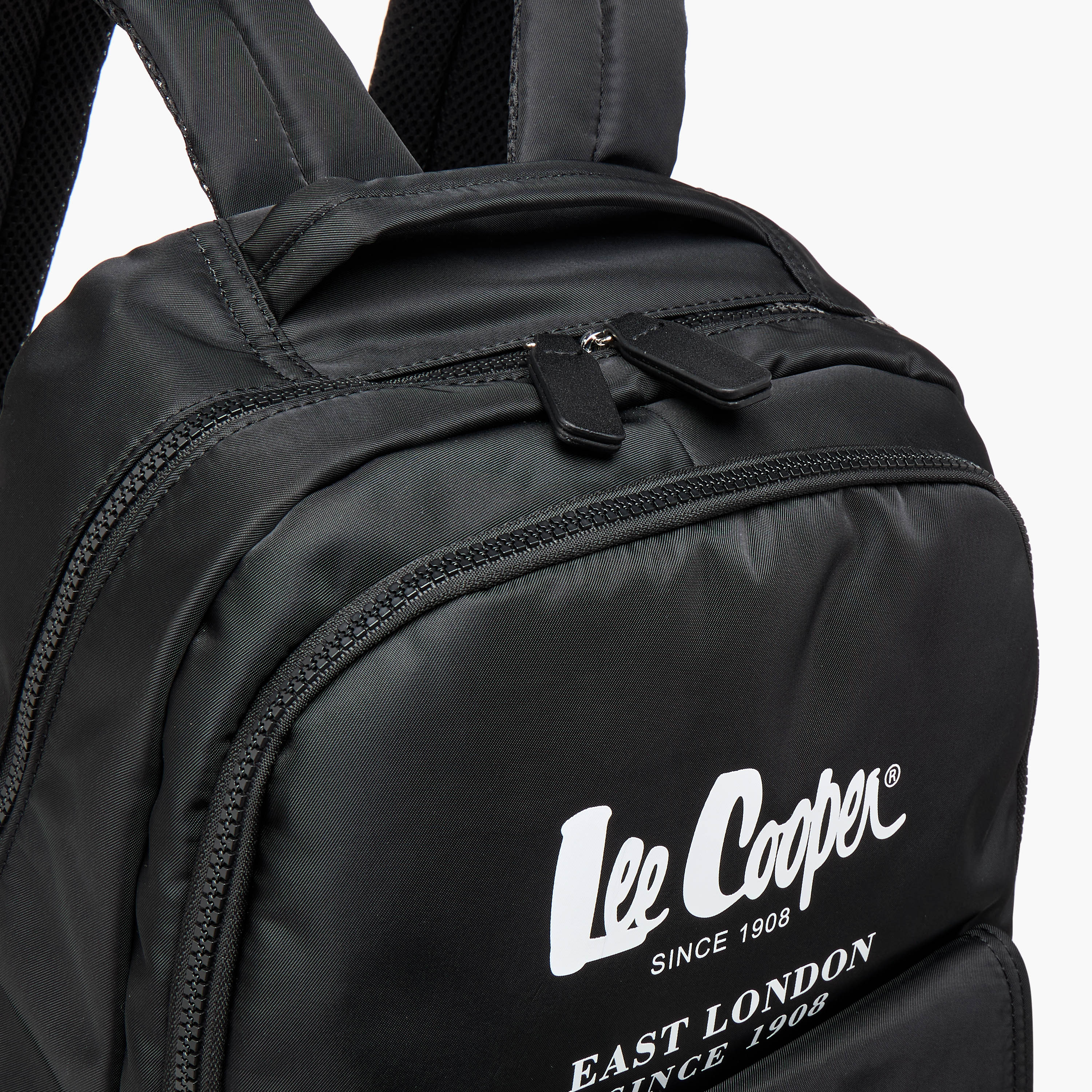 Lee Cooper Logo Print Backpack with Zip Closure and Attached Pouch - 45x14x30 cm-women-bagsandwallets-backpacks-image-7