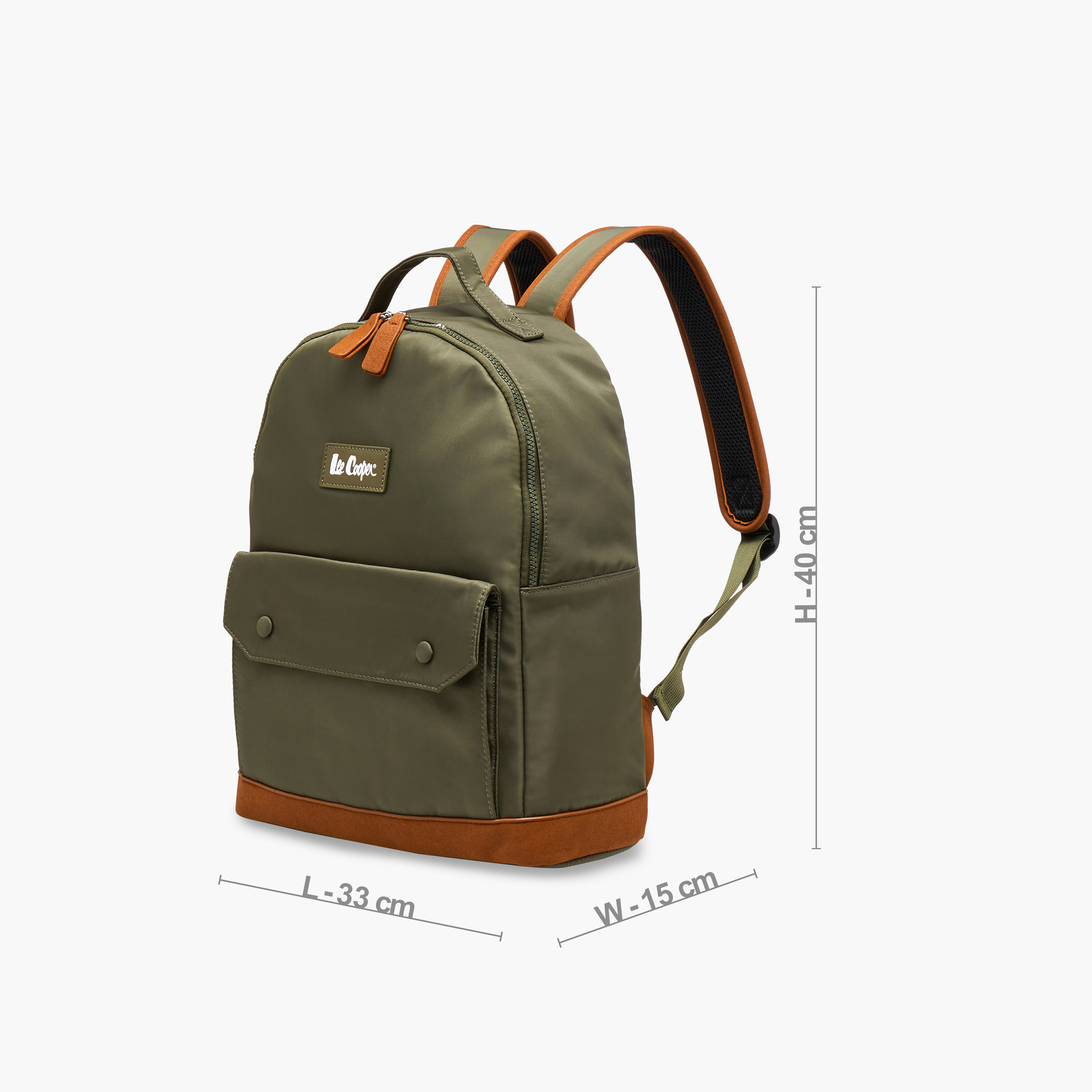 Lee Cooper Colourblock Backpack with Zip Closure and Adjustable Strap - 40x15x33 cm-women-bagsandwallets-backpacks-image-2