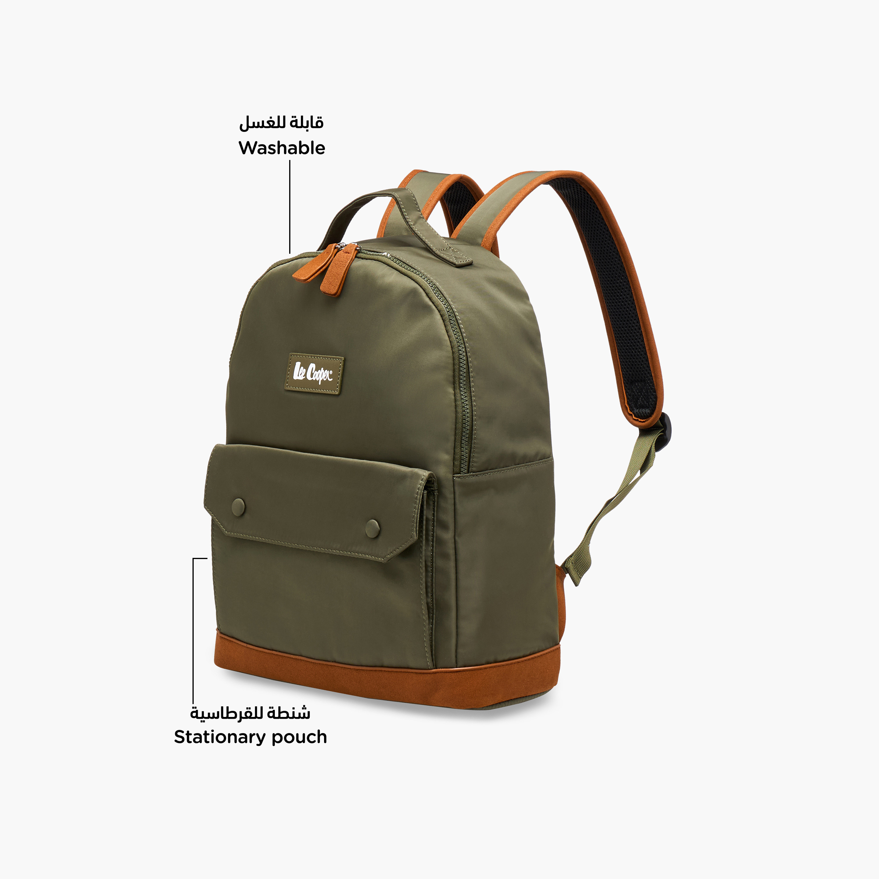 Lee Cooper Colourblock Backpack with Zip Closure and Adjustable Strap - 40x15x33 cm-women-bagsandwallets-backpacks-image-6