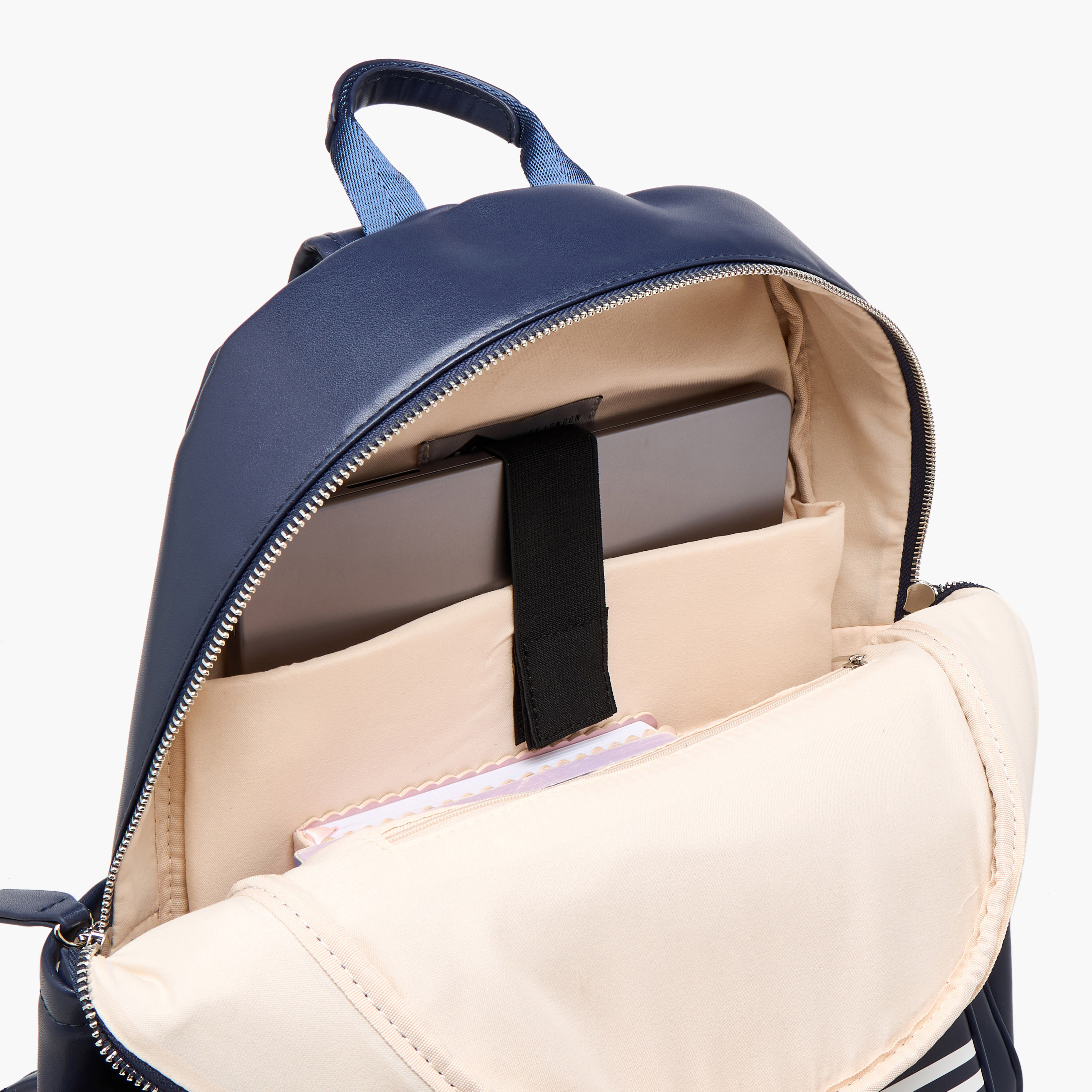 Lee Cooper Logo Print Backpack with Zip Closure and Attached Pouch - 31x13x14 cm-women-bagsandwallets-backpacks-image-10