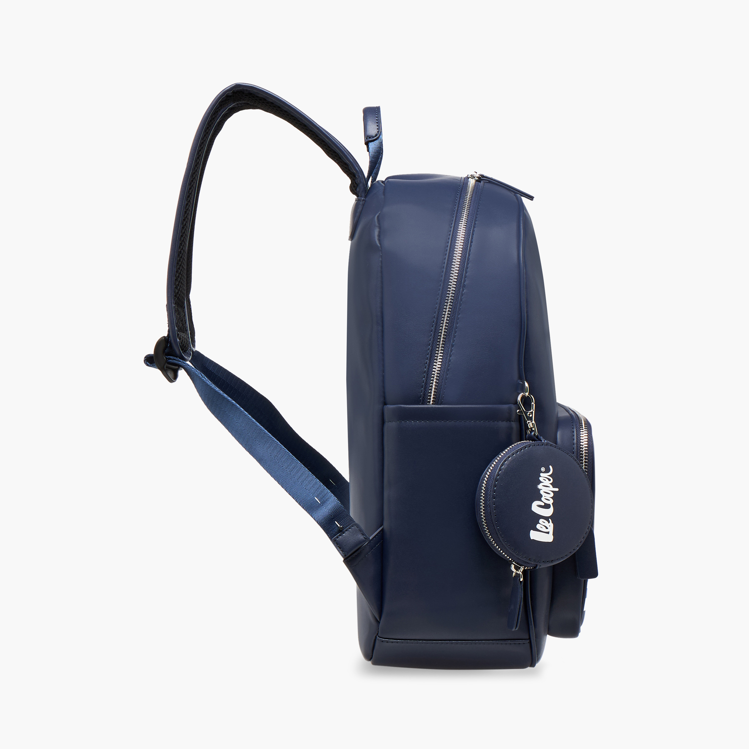 Lee Cooper Logo Print Backpack with Zip Closure and Attached Pouch - 31x13x14 cm-women-bagsandwallets-backpacks-image-3