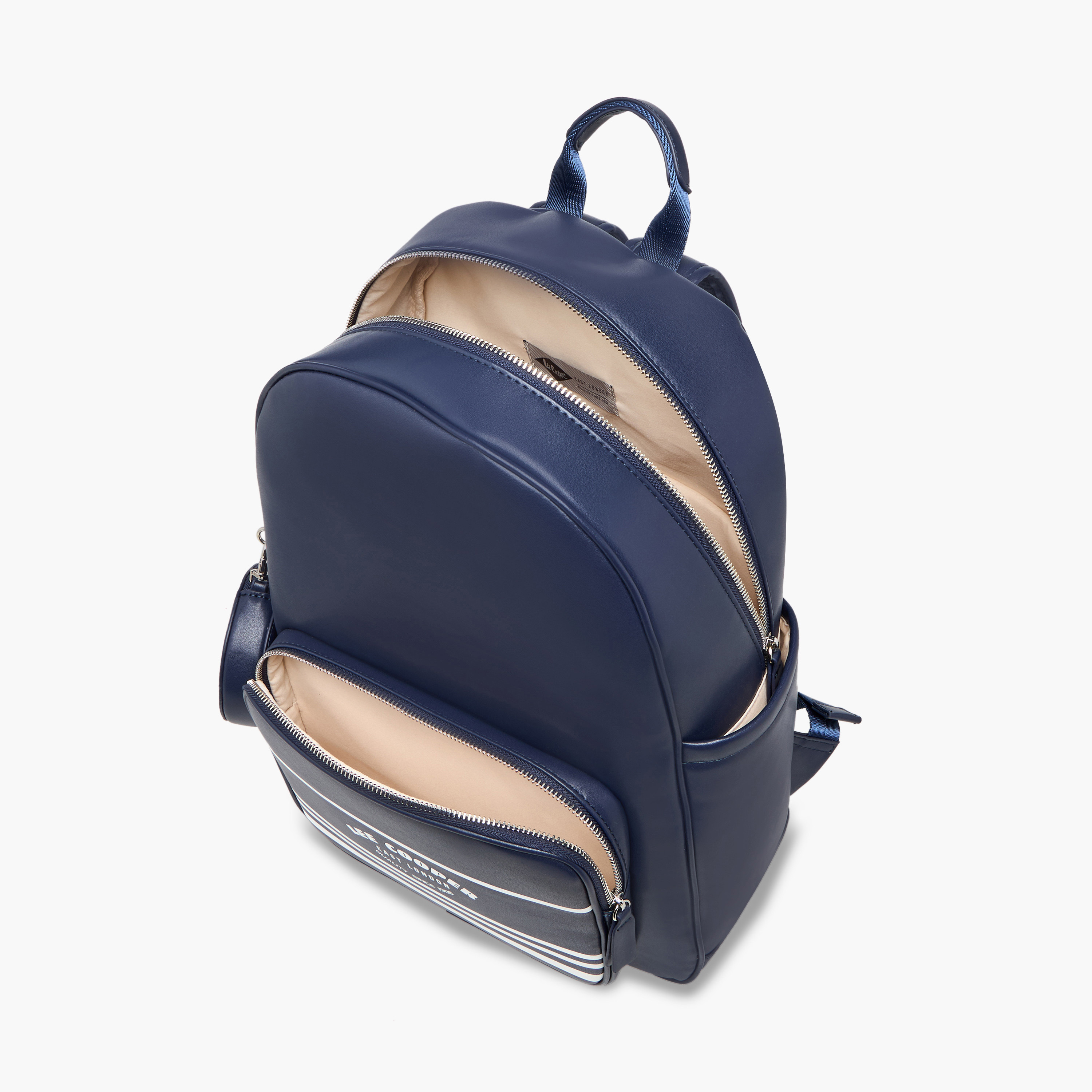 Lee Cooper Logo Print Backpack with Zip Closure and Attached Pouch - 31x13x14 cm-women-bagsandwallets-backpacks-image-9
