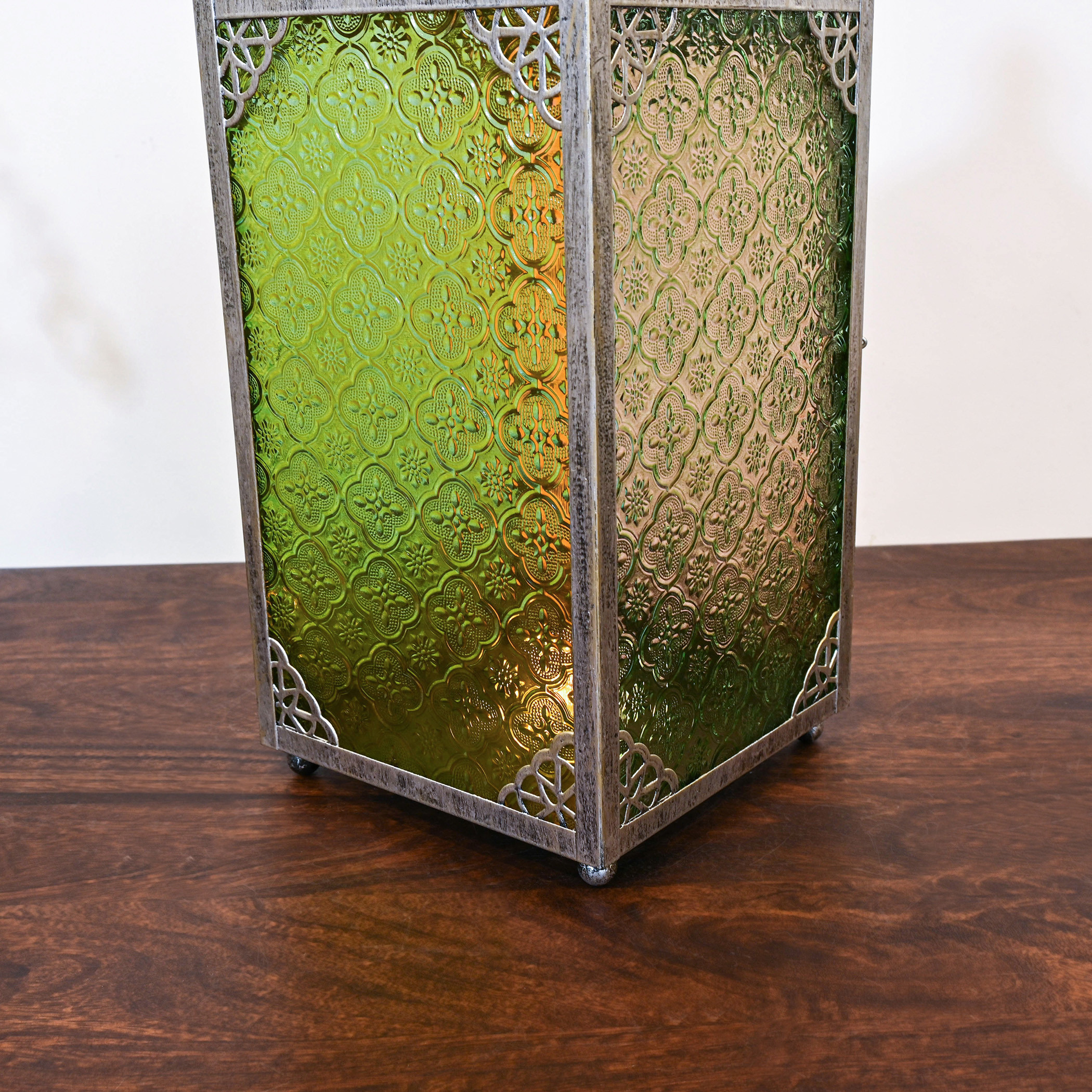 Crafted by Lifestyle Multi-Coloured Glass Lantern  - 48 cms-household-decor-candleholdersandlanterns-image-3