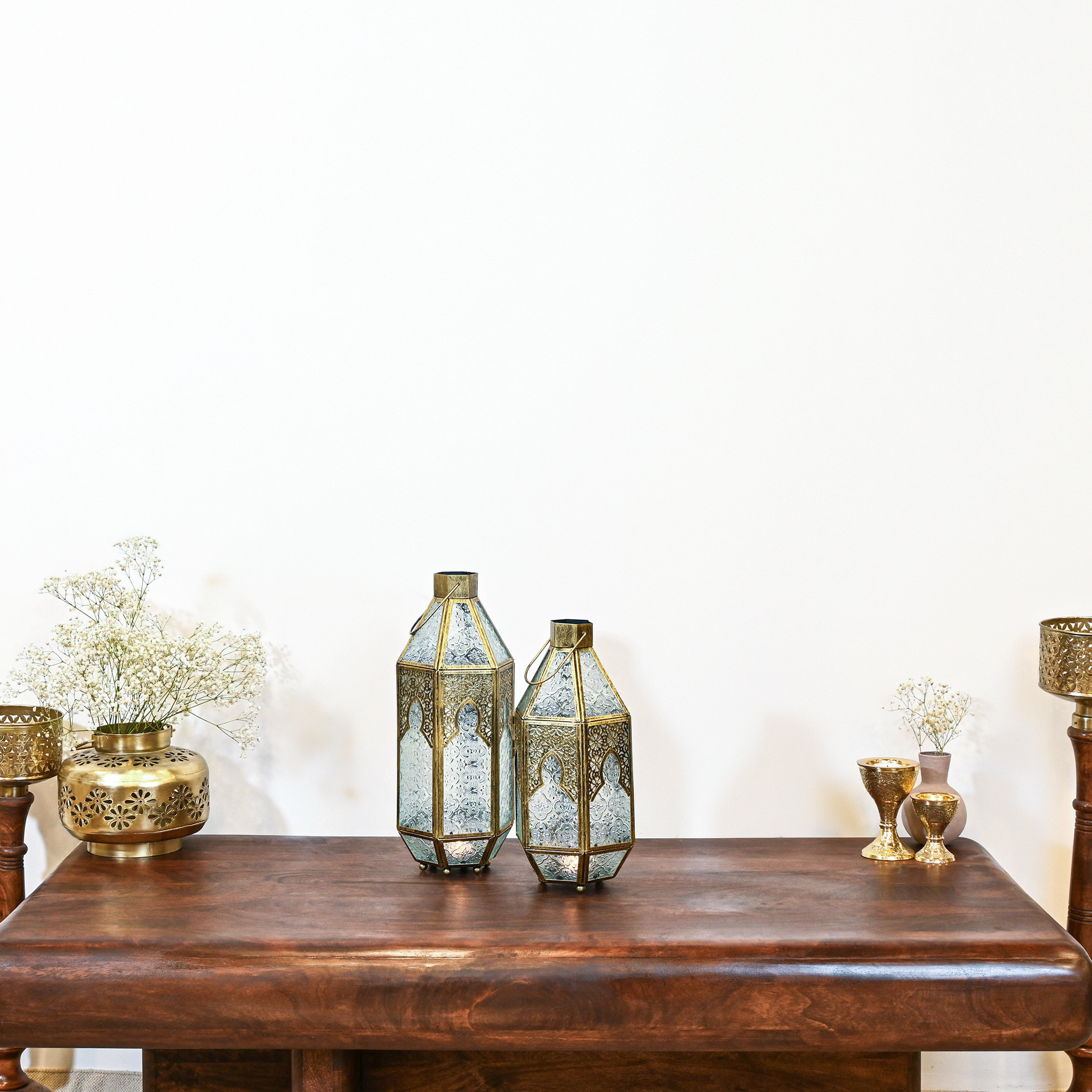 Hanging Candleholder with Cutwork Detail - 47x19 cms-household-decor-candleholdersandlanterns-image-6