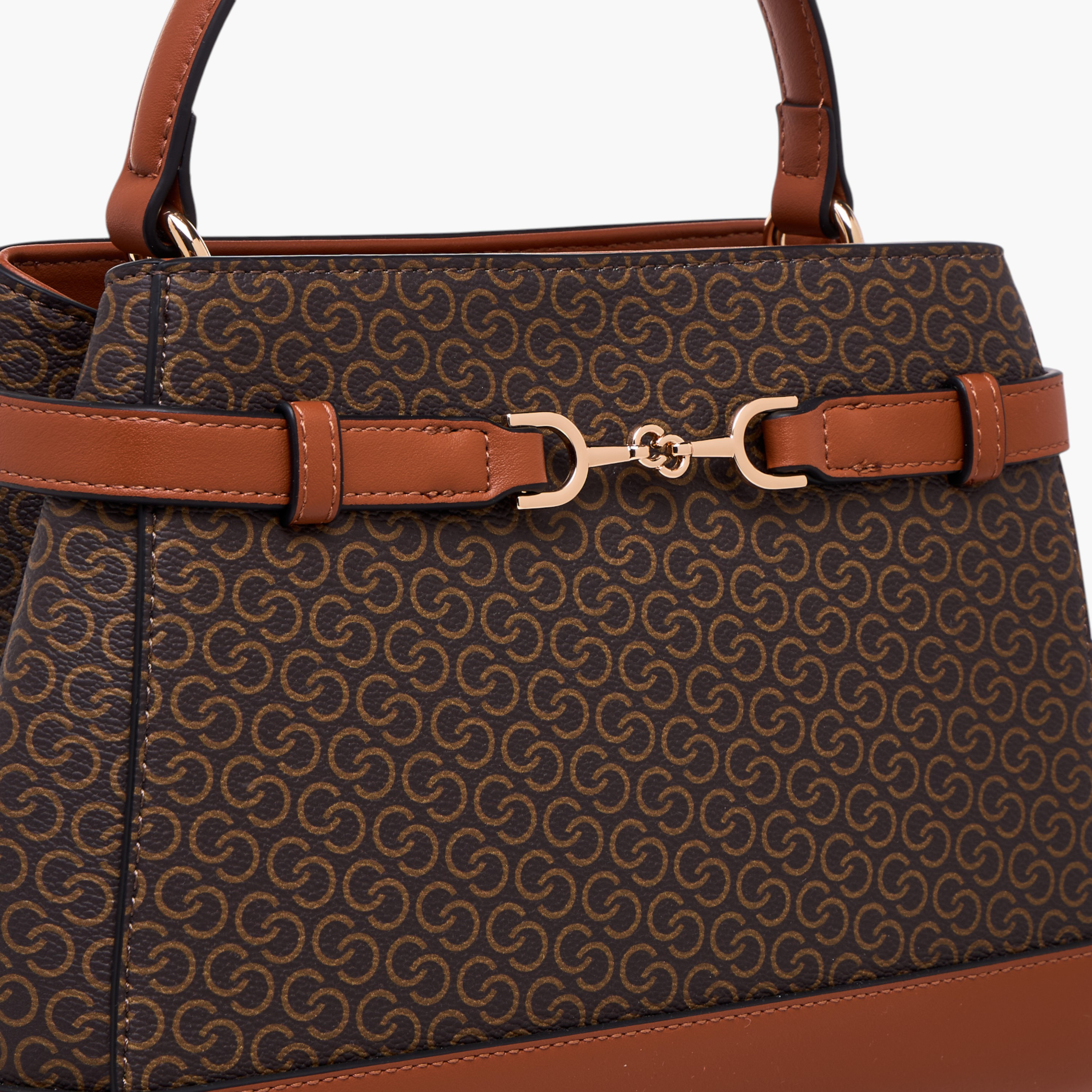 Celeste Monogram Print Shoulder Bag with Detachable Strap and Flap Closure-women-bagsandwallets-handbags-image-6