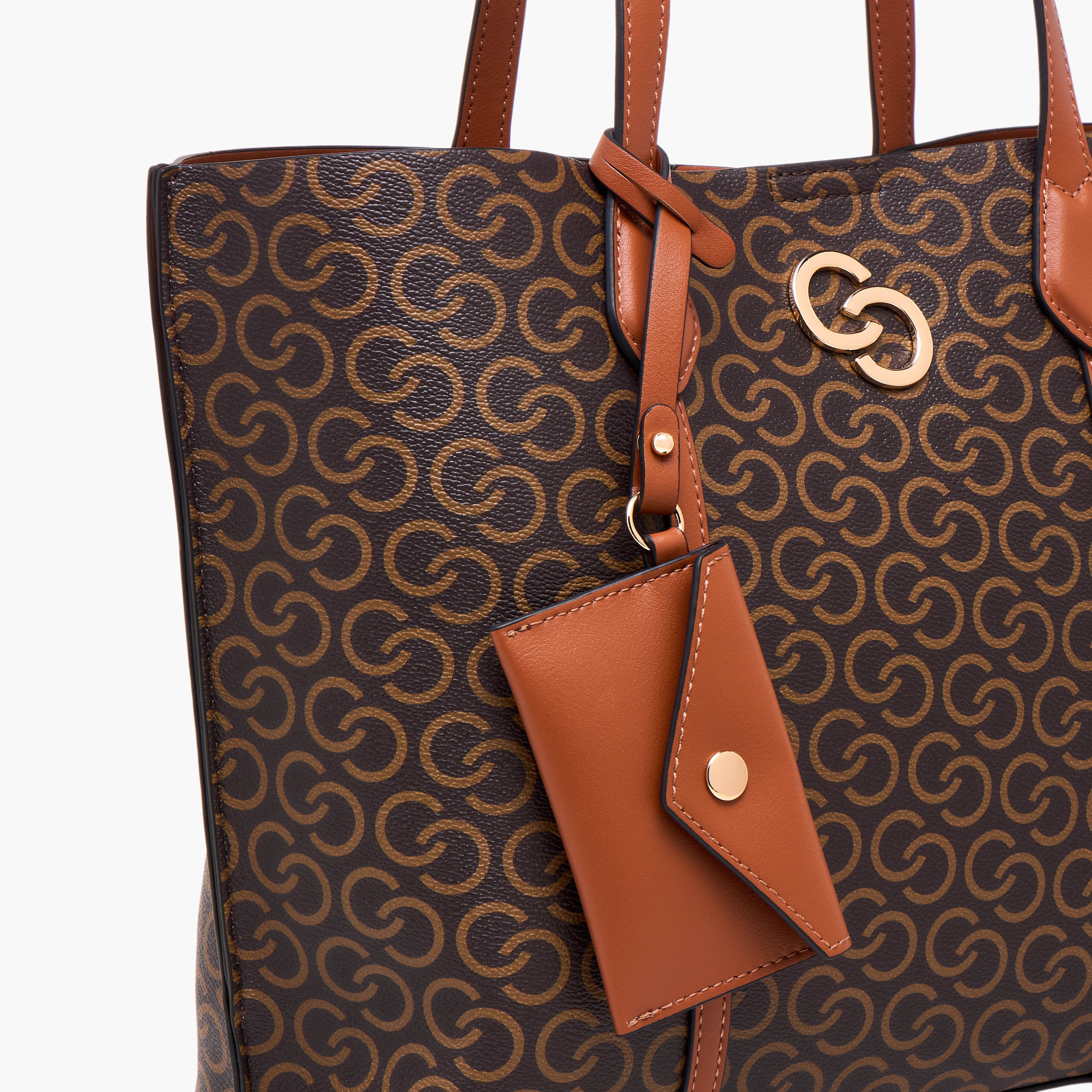 Celeste Monogram Print Tote Bag with Pouch and Zip Closure-women-bagsandwallets-handbags-image-5