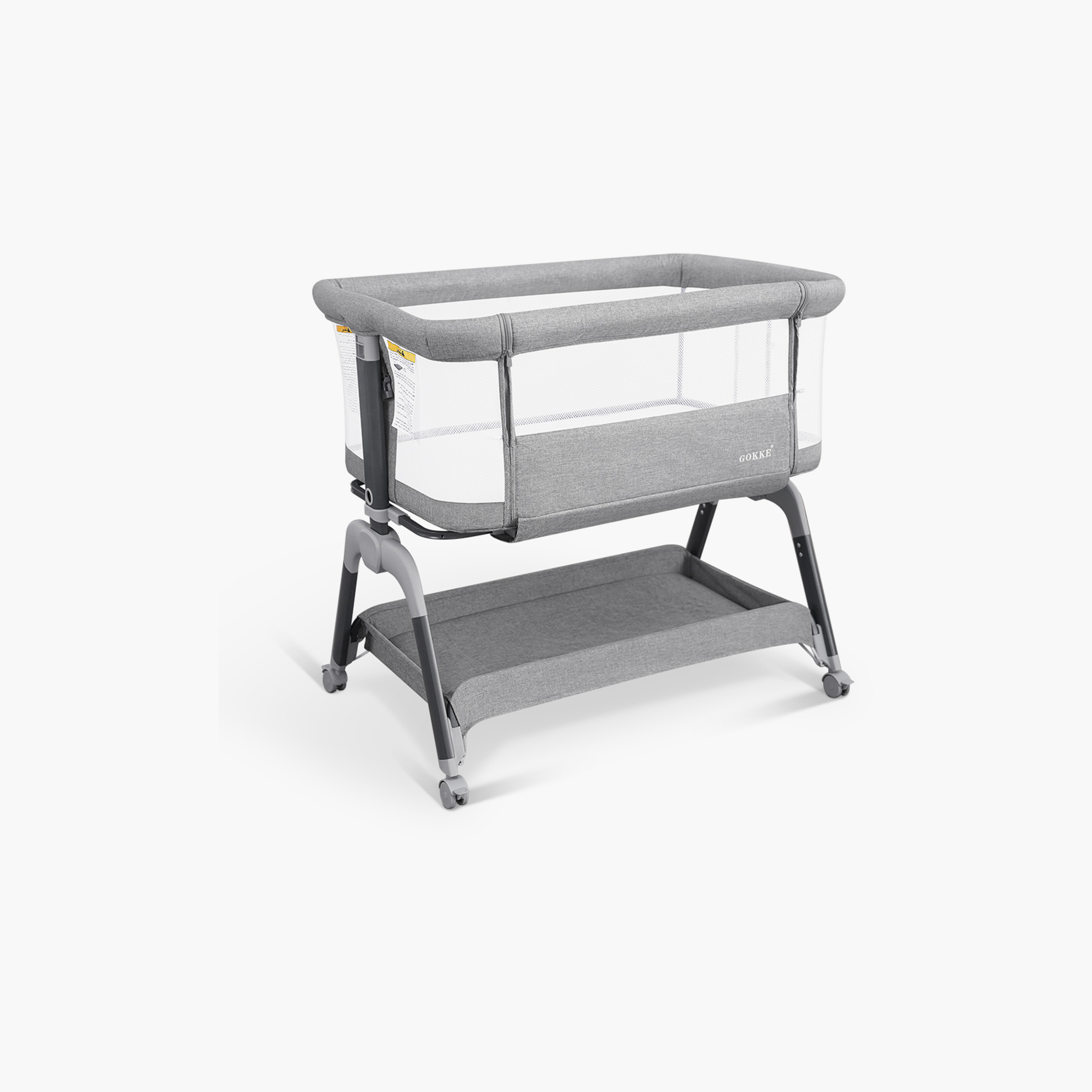 Gokke 3 in 1 Foldable & Portable Bassinet with Storage Basket-baby-nursery-furniture-cribsandbeds-bassinets-image-4