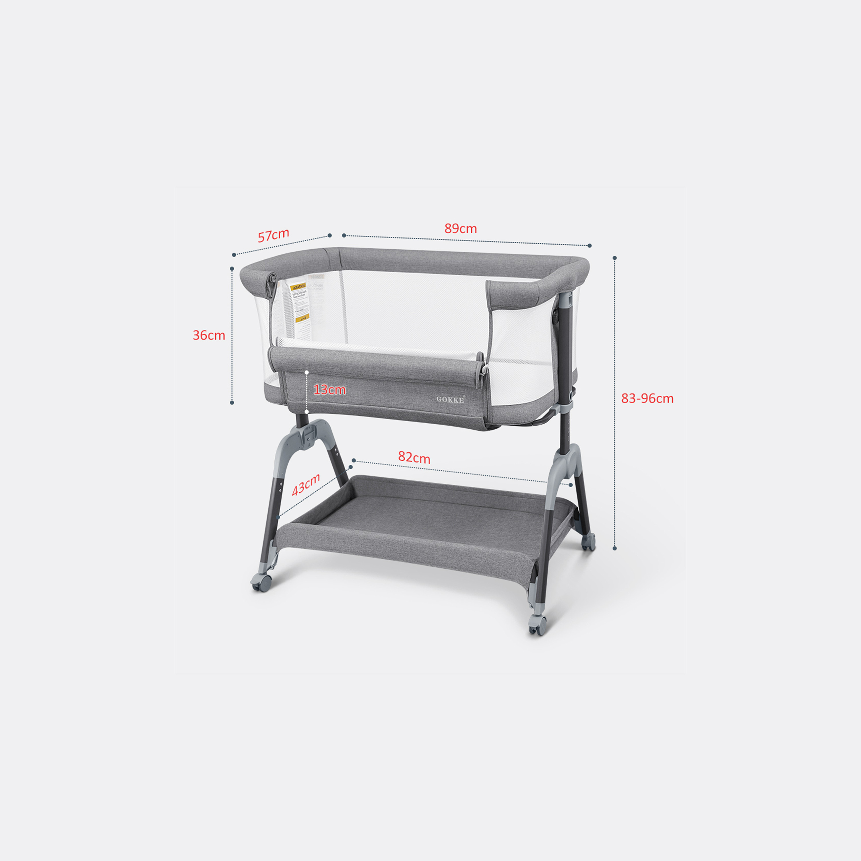 Gokke 3 in 1 Foldable & Portable Bassinet with Storage Basket-baby-nursery-furniture-cribsandbeds-bassinets-image-8