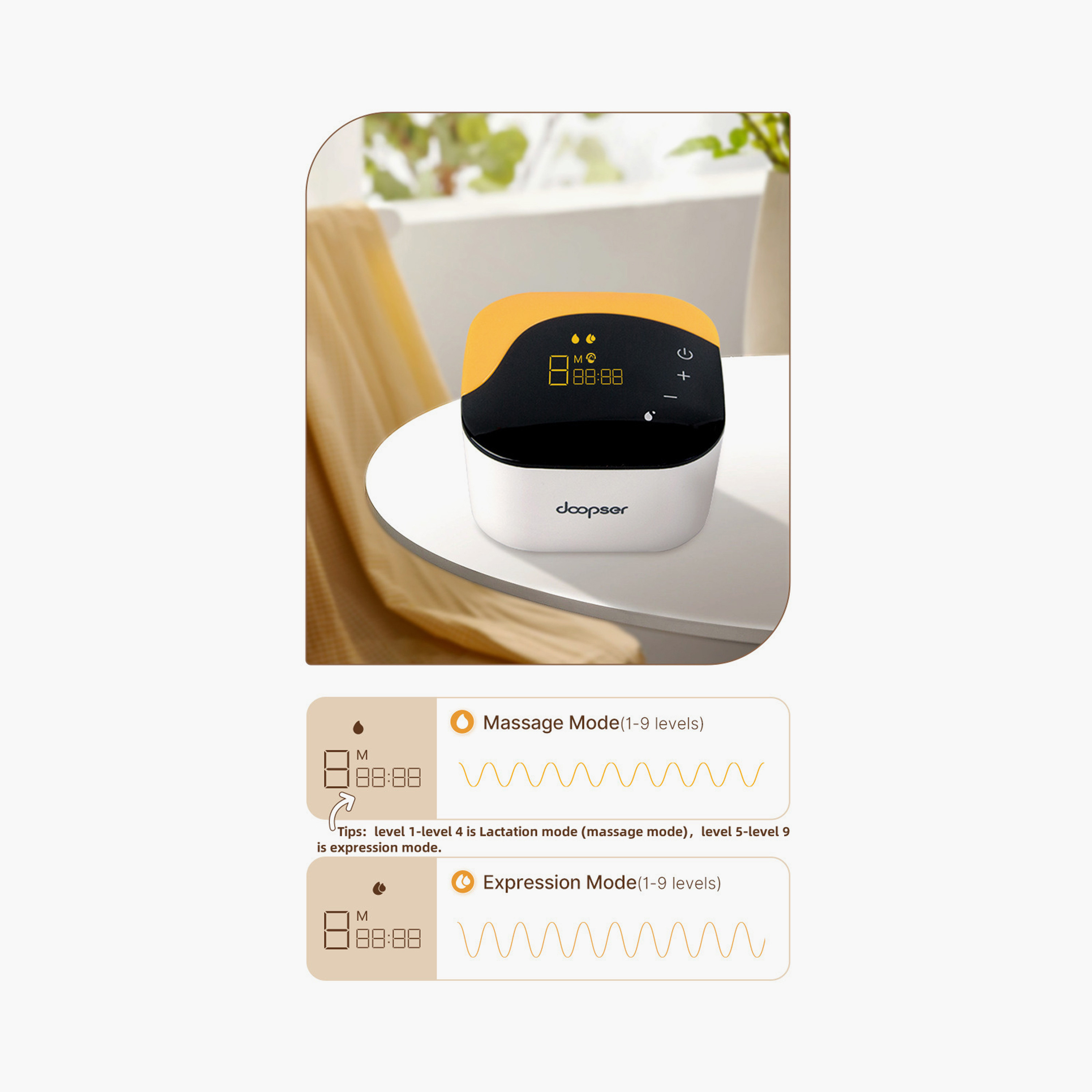 Doopser Hands-Free Double Electric Breast Pump with Inserts & Memory Function - 240 ml Each-baby-feeding-breastfeedingandcare-image-4