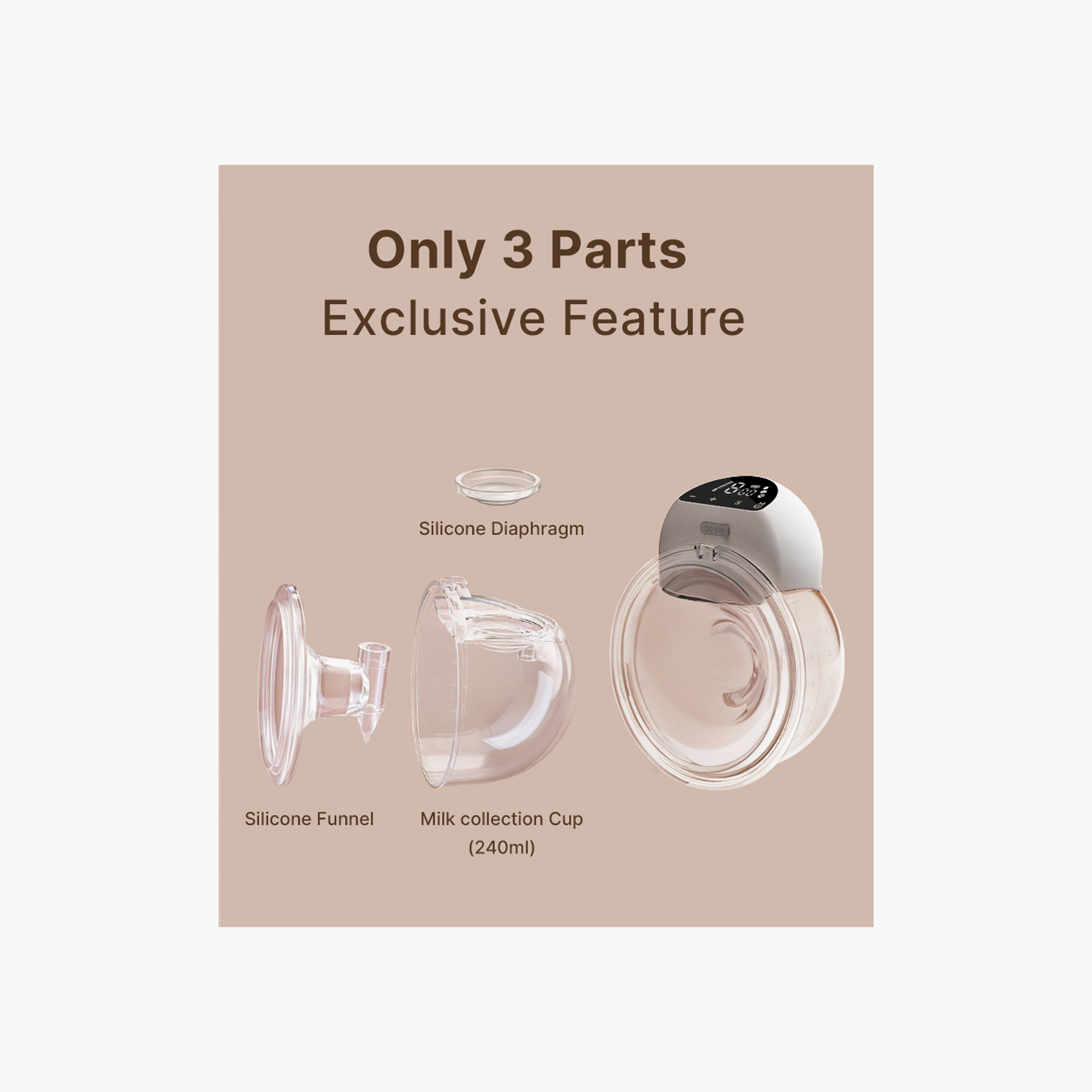 Doopser Wireless Hands Free Electric Wearable Breast Pump with Speed Control Function - 240 ml-baby-feeding-breastfeedingandcare-image-7