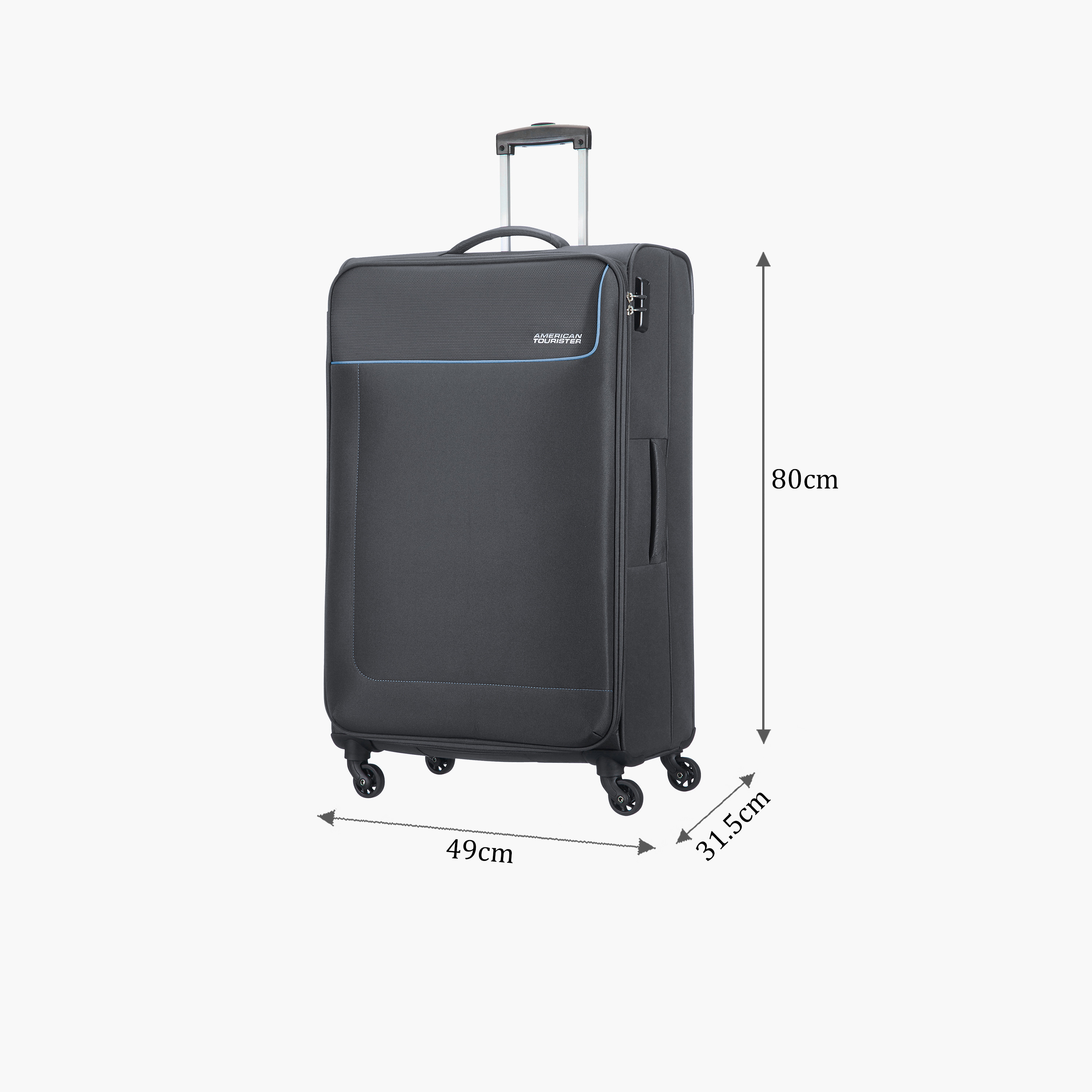 American Tourister Jamaica 80 CM Large Check-in Polyester Soft Sided 4-Wheeler Spinner Trolley Bag with TSA Lock | 27OX08103-travel-luggagesandbags-luggage-image-2