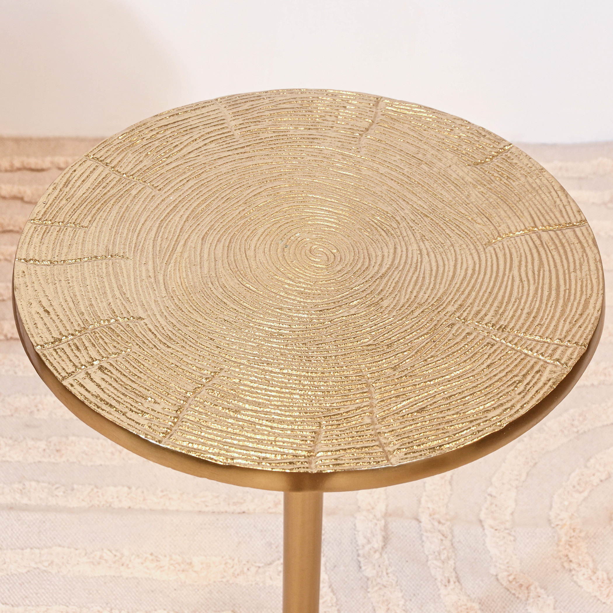 Textured Metal Accent Table - 30x55 cms-furniture-livingroom-sideandendtables-image-4