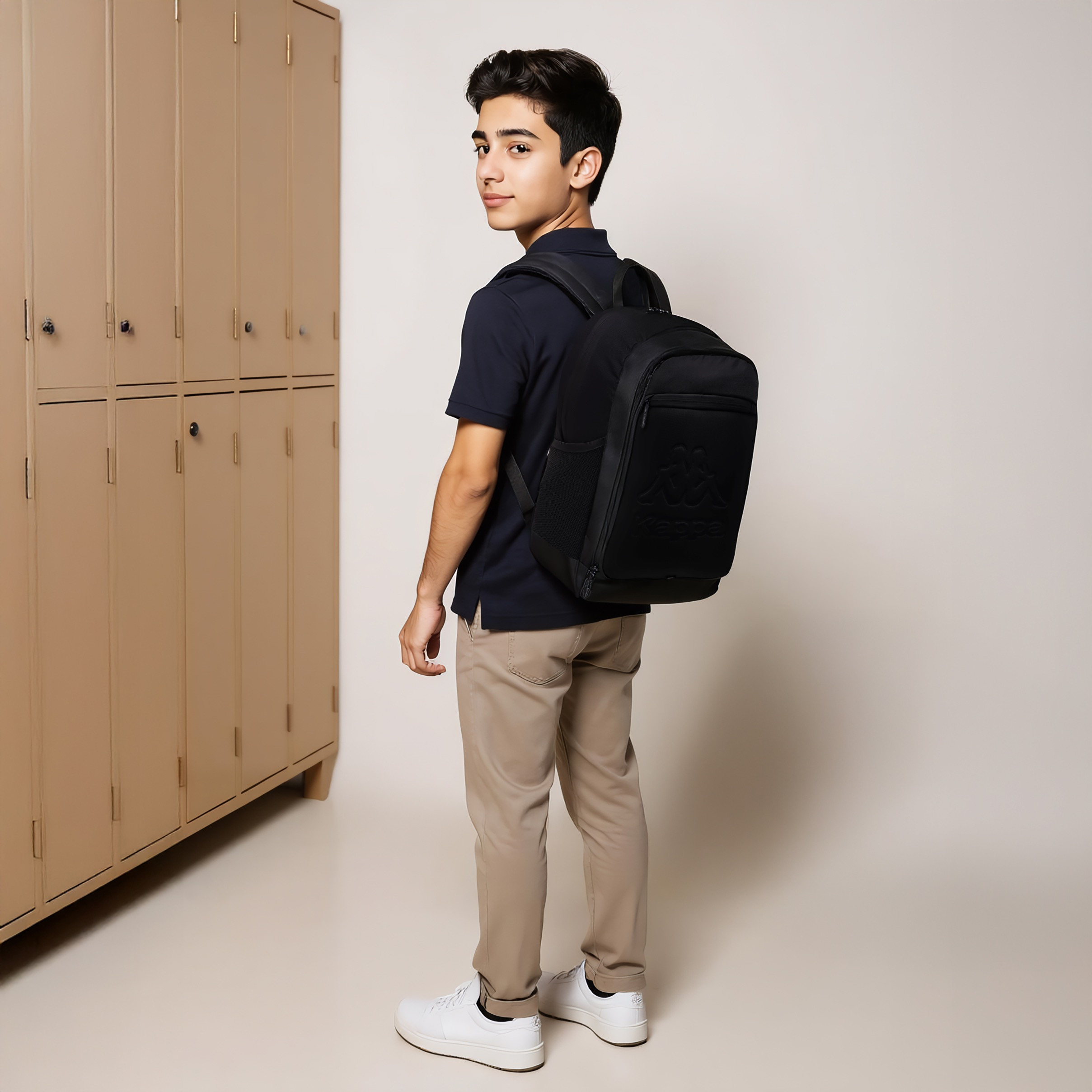 شنطة ظهر بنقوش شعار وحمّالات قابلة للتعديل وسحّاب إغلاق من كابا - 13×32×47 سم-school-bagsandbackpacks-backpacks-image-9