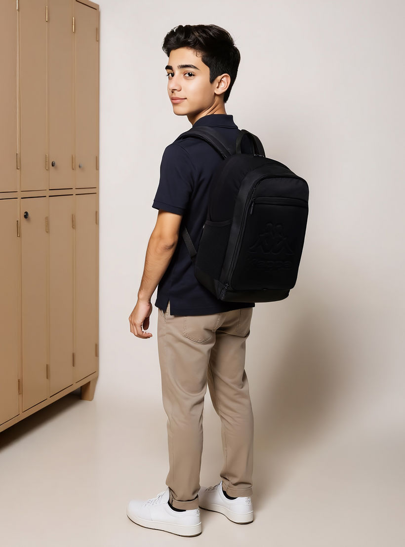 شنطة ظهر بنقوش شعار وحمّالات قابلة للتعديل وسحّاب إغلاق من كابا - 13×32×47 سم-boys-accessories-bagsandbackpacks-image-2