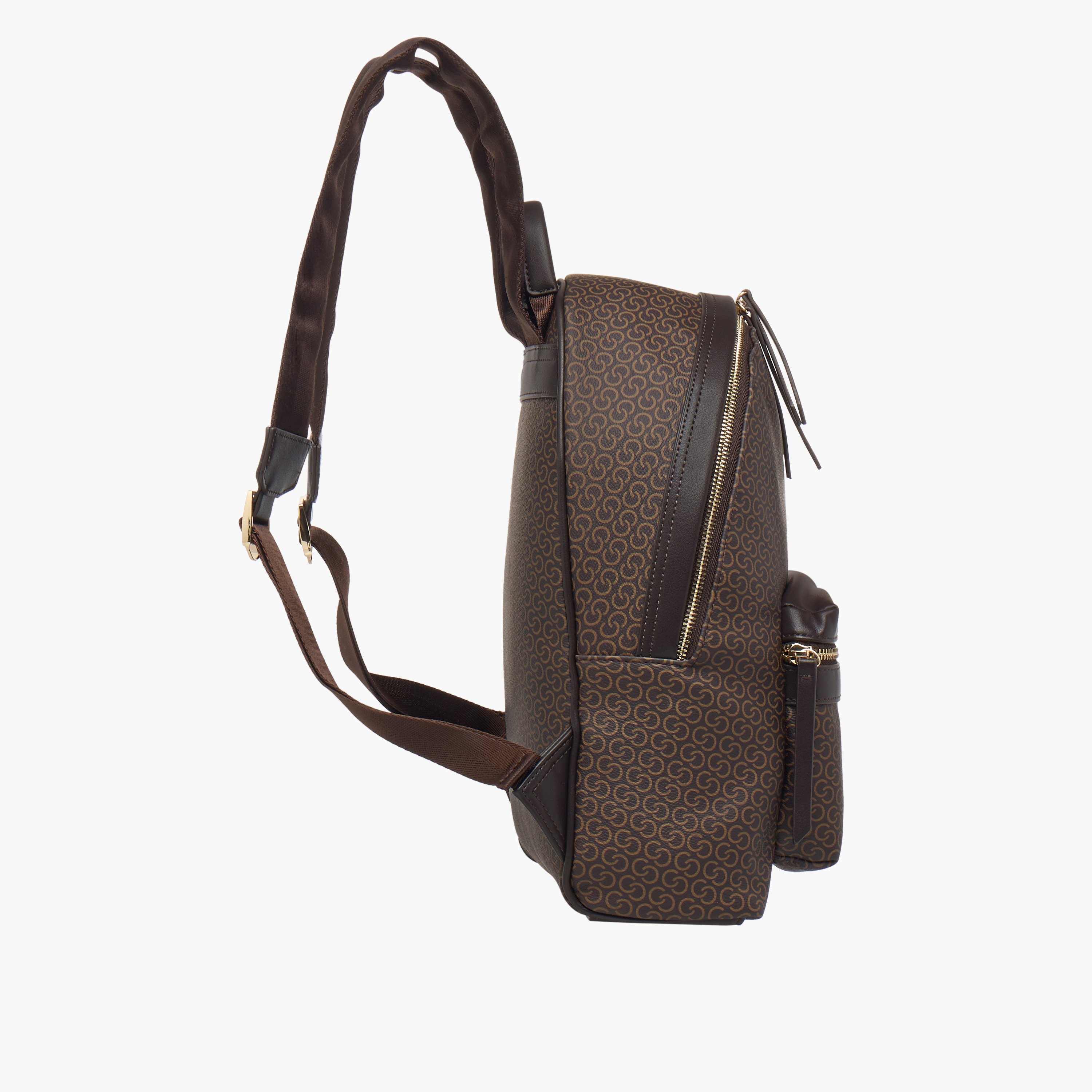 شنطة ظهر بحمالات قابلة للتعديل وسحاب إغلاق وطبعات مونوجرام من سيليست - 28x9x34 سم-women-bagsandwallets-backpacks-image-3