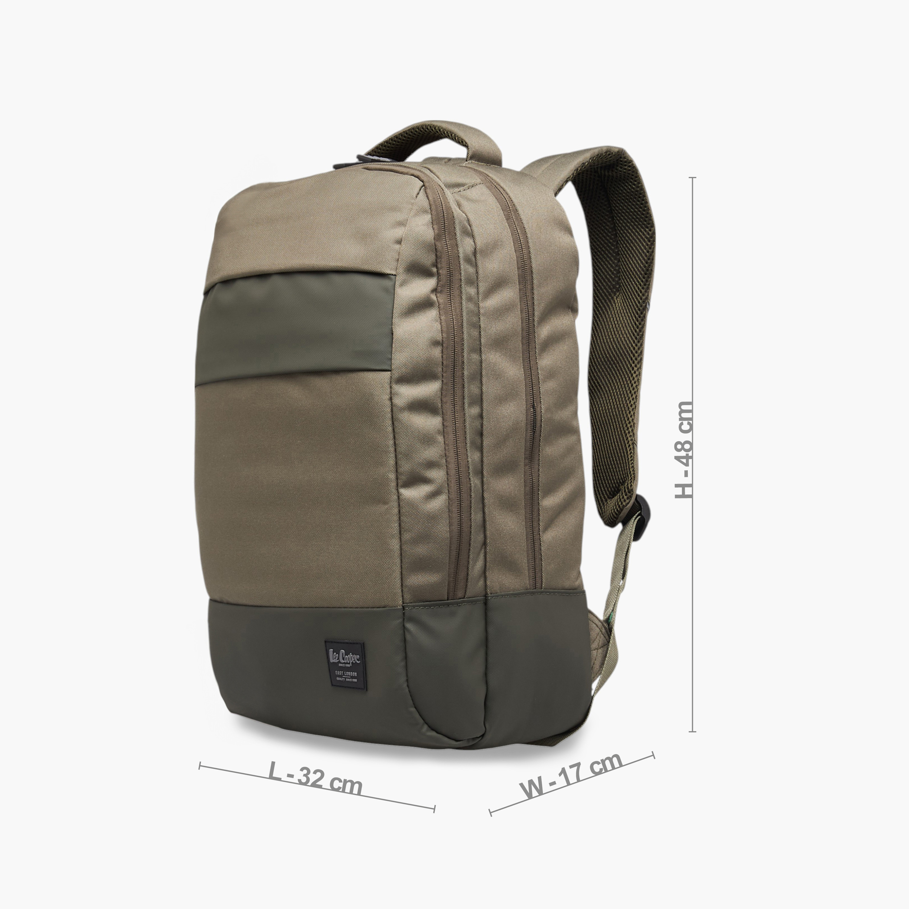 شنطة ظهر مدرسية سادة بأحزمة كتف قابلة للتعديل وسحاب إغلاق من لي كوبر - 17x32x48 سم-boys-accessories-bagsandbackpacks-image-2