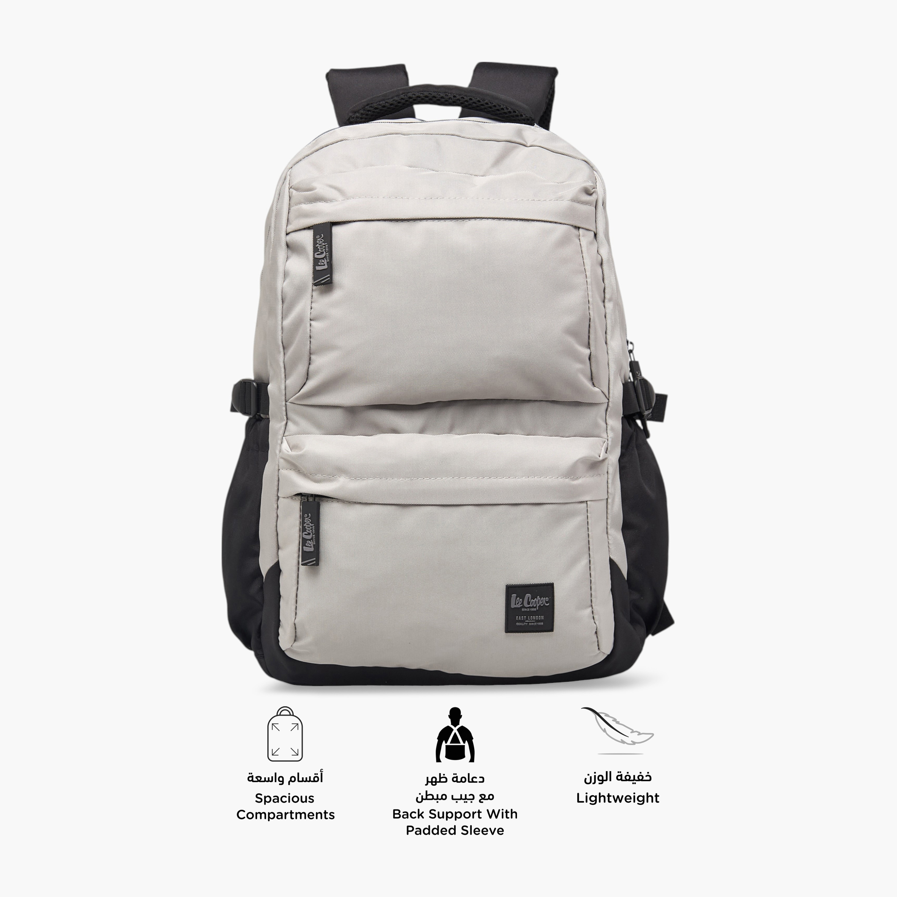 Lee Cooper Solid School Backpack with Adjustable Shoulder Straps and Zip Closure - 17x32x46 cms-school-bagsandbackpacks-backpacks-image-4