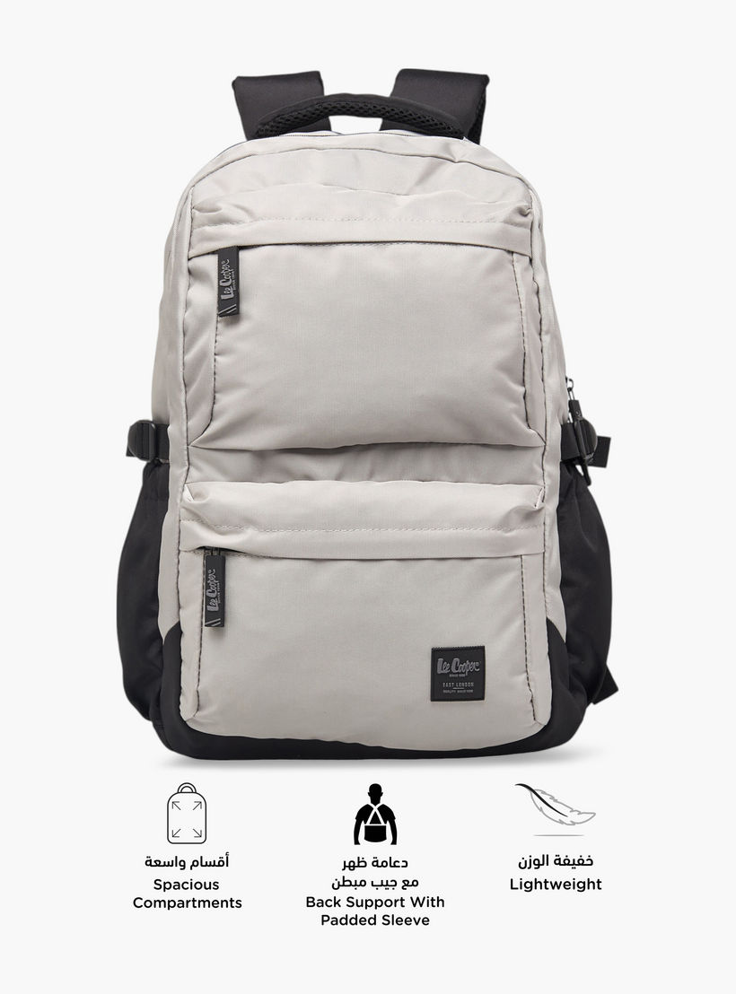 Lee Cooper Solid School Backpack with Adjustable Shoulder Straps and Zip Closure - 17x32x46 cms-school-bagsandbackpacks-backpacks-image-4