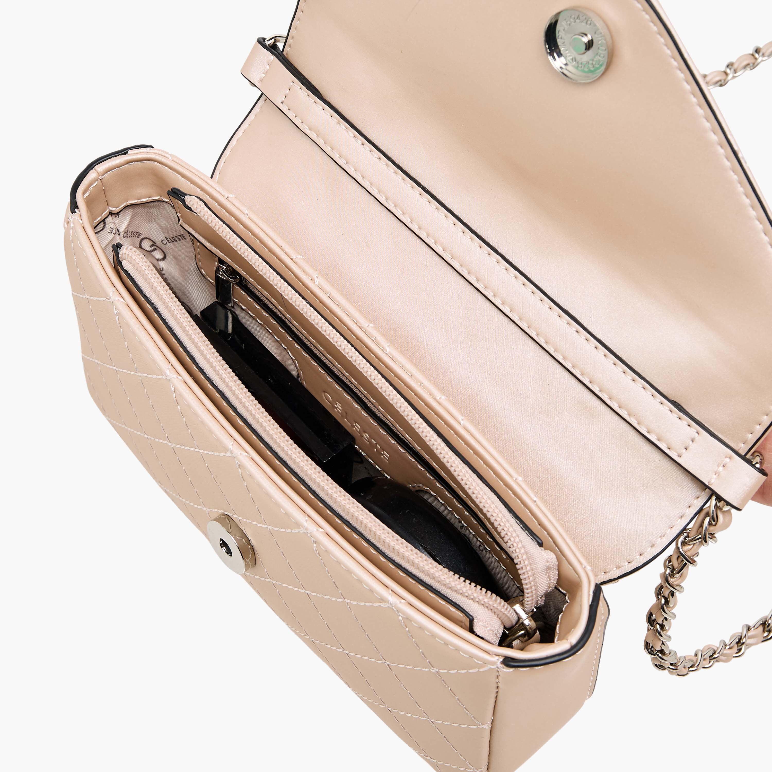 Celeste Quilted Crossbody Bag with Chain Strap and Flap Closure-women-bagsandwallets-handbags-image-7