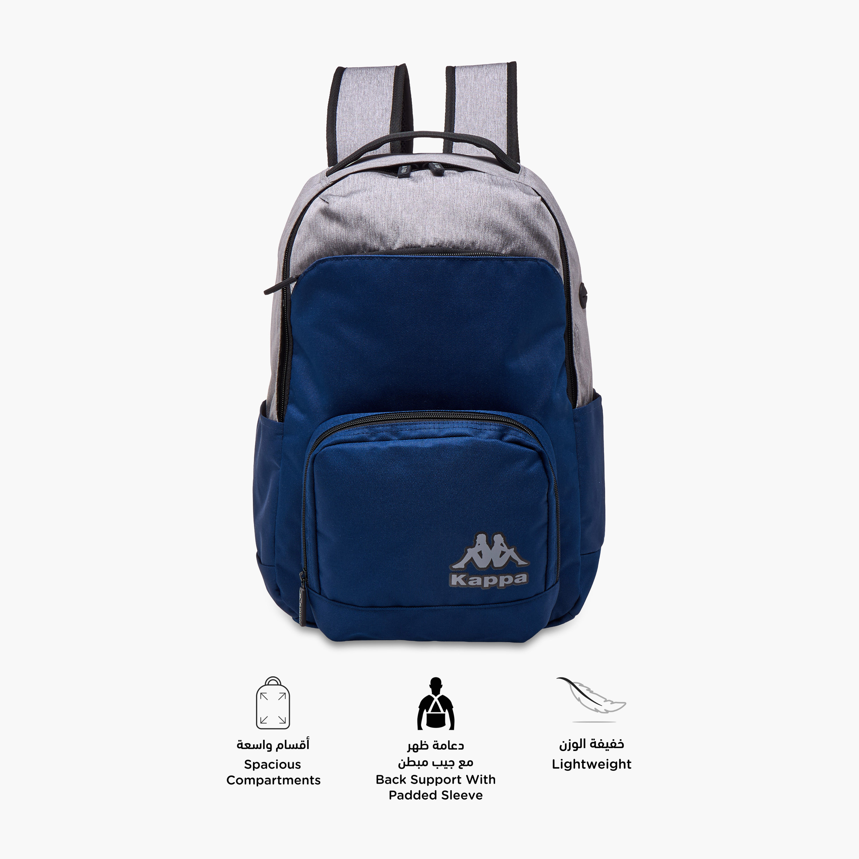 شنطة ظهر للمدرسة بطبعات شعار بحمّالات قابلة للتعديل وسحّاب إغلاق من كابا - 31x17x45 سم-school-bagsandbackpacks-backpacks-image-4